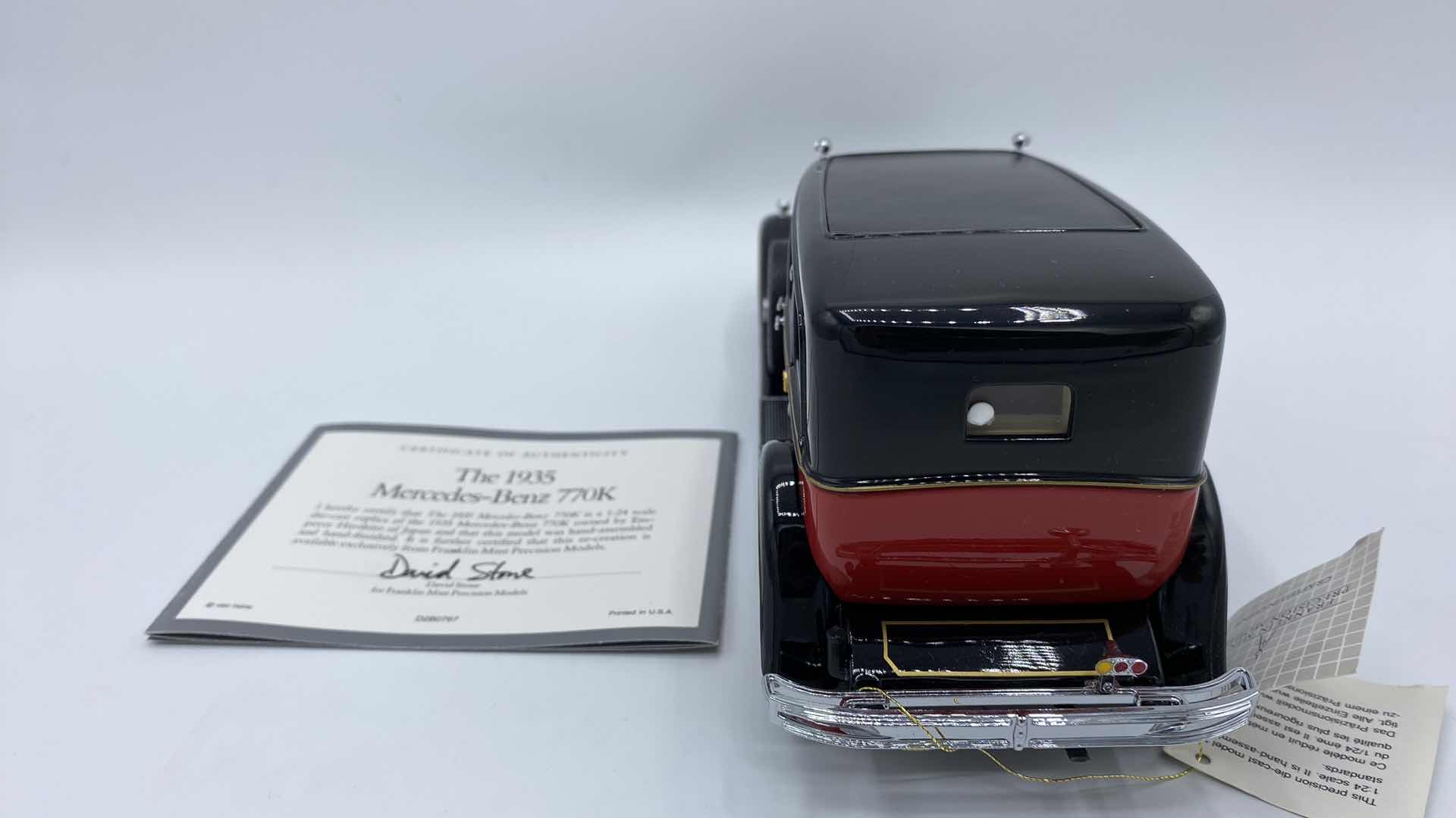 Photo 4 of FRANKLIN MINT 1935 MERCEDES BENZ 770K MODEL 1-24 WITH BOX $250