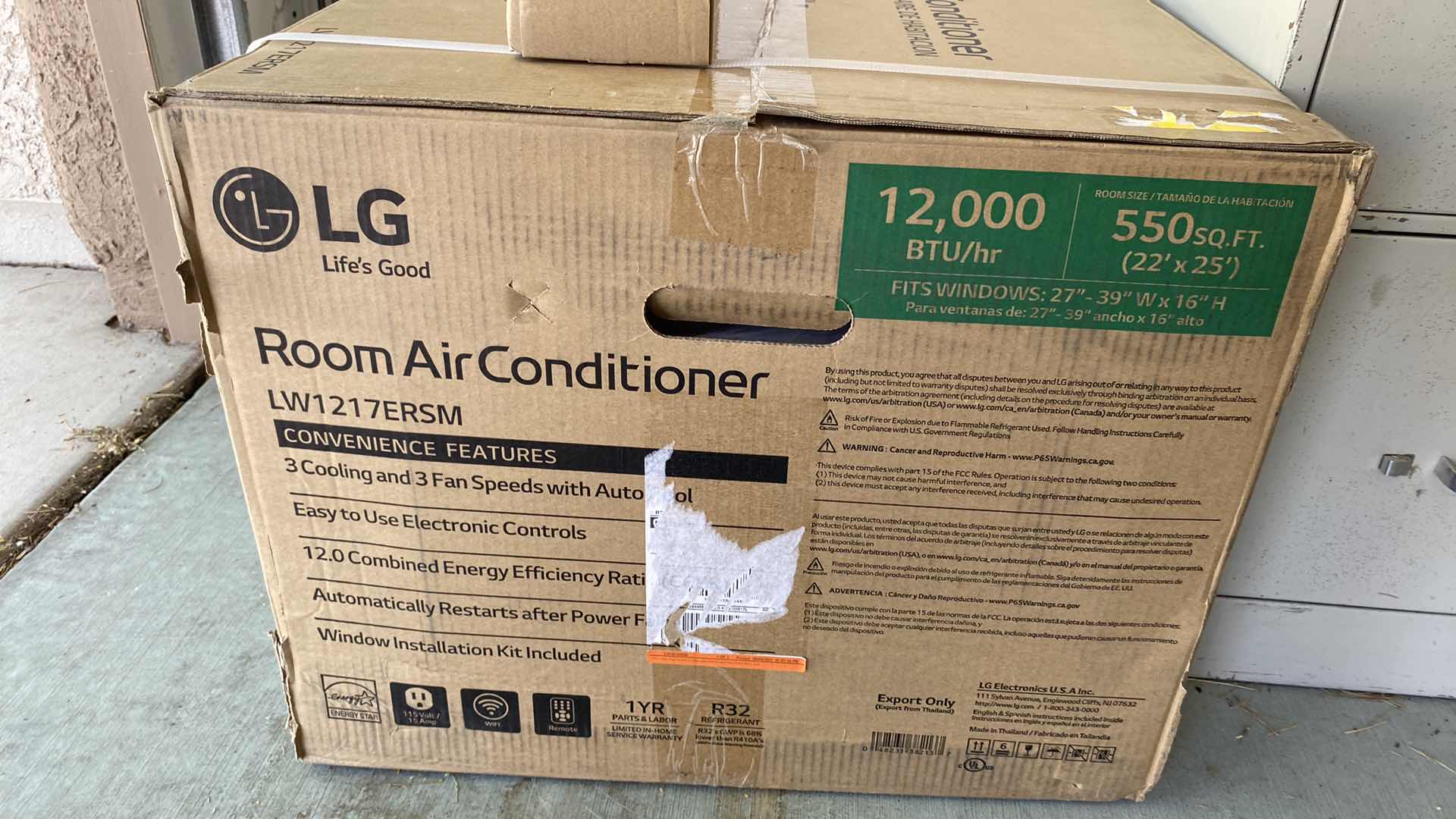 Photo 6 of NIB LG ROOM AIR CONDITIONER LW1217ERSM 12,000 BTU FOR ROOM SIZE 550 Sq. Ft.