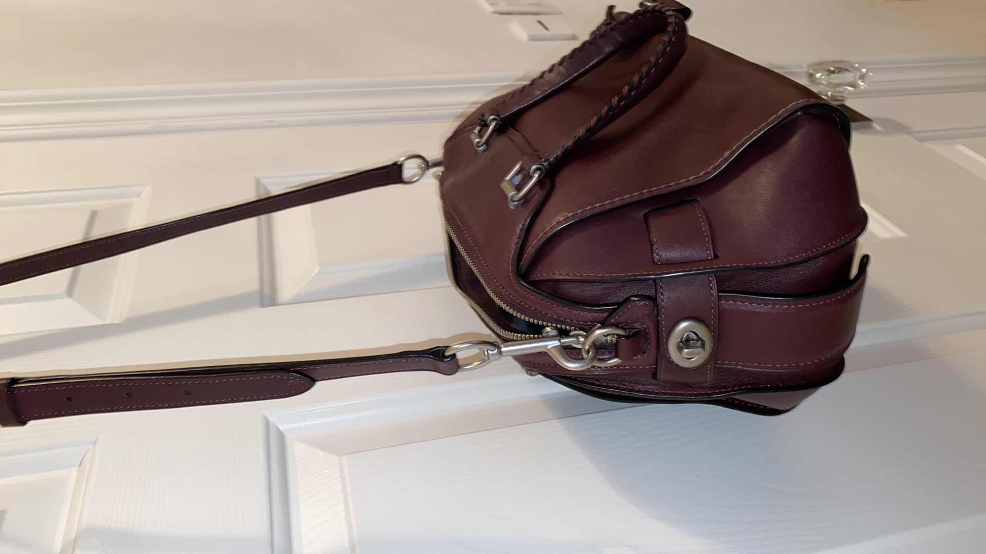 Photo 5 of $869 AUTHENTIC COACH ACE SATCHEL IN BURGUNDY WITH STRAP, WHIPSTITCHED HANDLES AND GUNMETAL HARDWARE INCLUDES DUSTBAG- NON RETURABLE - FINAL SALE