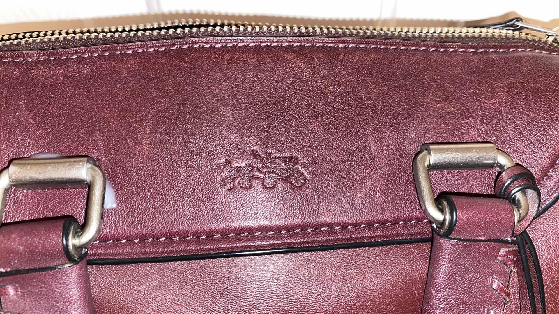 Photo 3 of $869 AUTHENTIC COACH ACE SATCHEL IN BURGUNDY WITH STRAP, WHIPSTITCHED HANDLES AND GUNMETAL HARDWARE INCLUDES DUSTBAG- NON RETURABLE - FINAL SALE