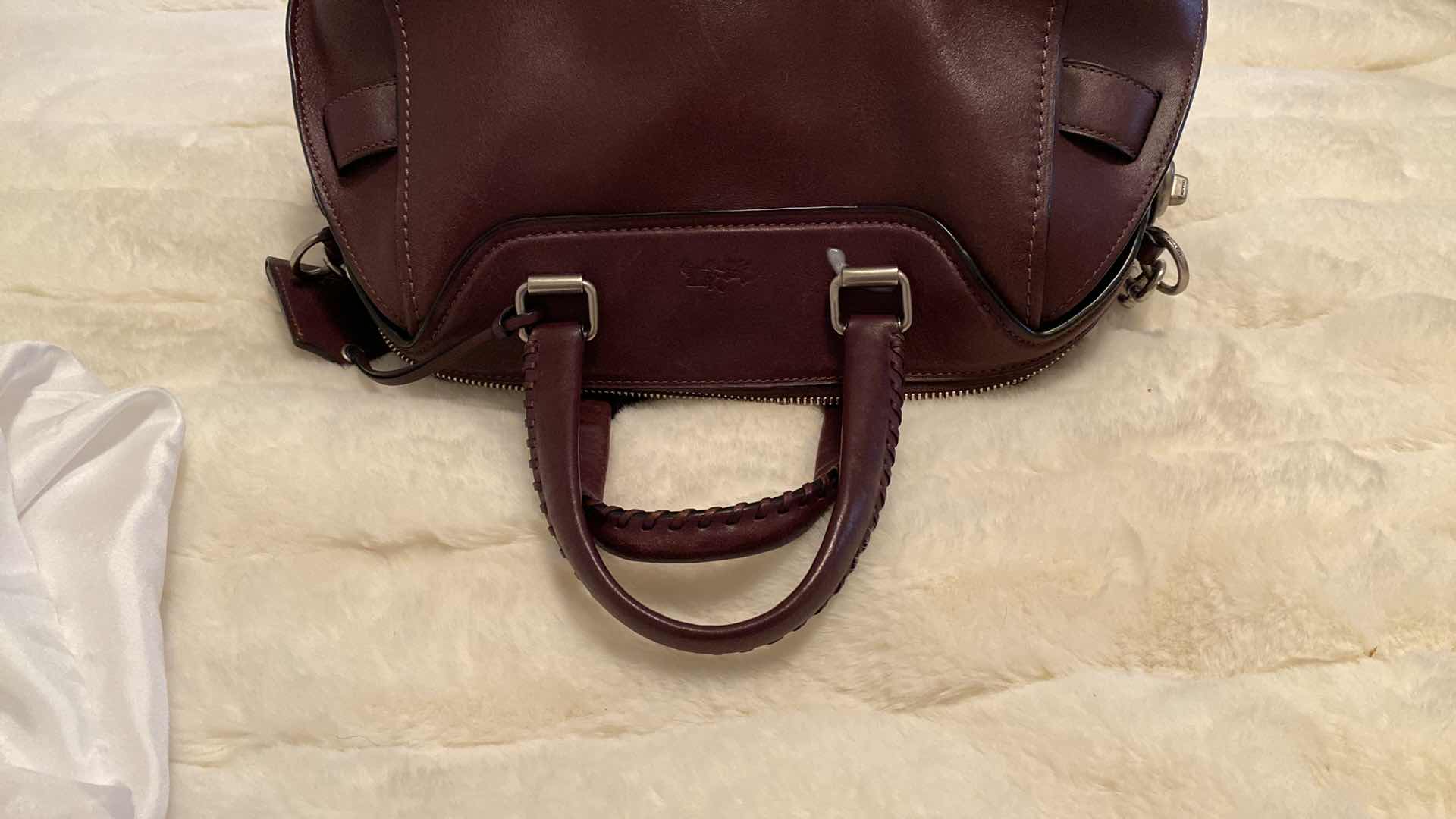 Photo 11 of $869 AUTHENTIC COACH ACE SATCHEL IN BURGUNDY WITH STRAP, WHIPSTITCHED HANDLES AND GUNMETAL HARDWARE INCLUDES DUSTBAG- NON RETURABLE - FINAL SALE
