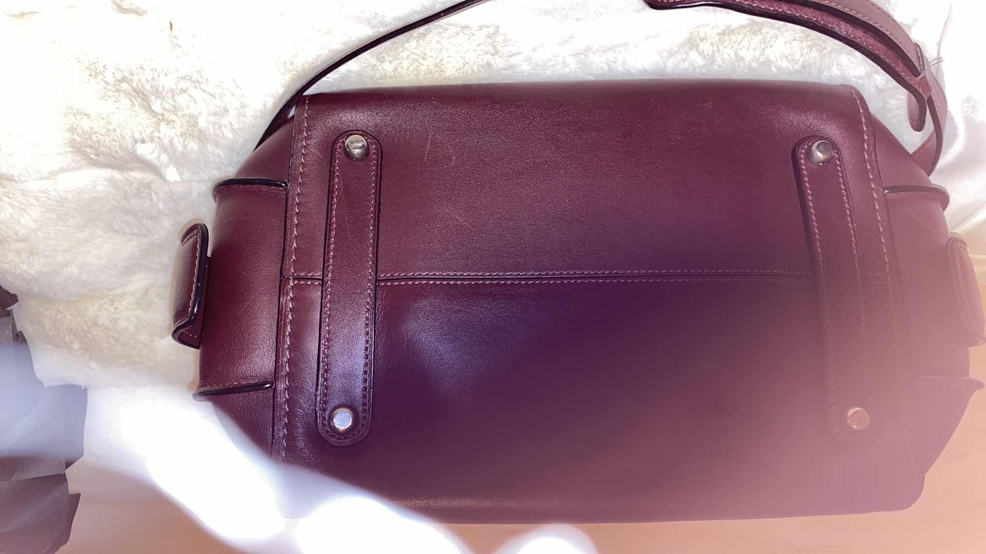 Photo 10 of $869 AUTHENTIC COACH ACE SATCHEL IN BURGUNDY WITH STRAP, WHIPSTITCHED HANDLES AND GUNMETAL HARDWARE INCLUDES DUSTBAG- NON RETURABLE - FINAL SALE