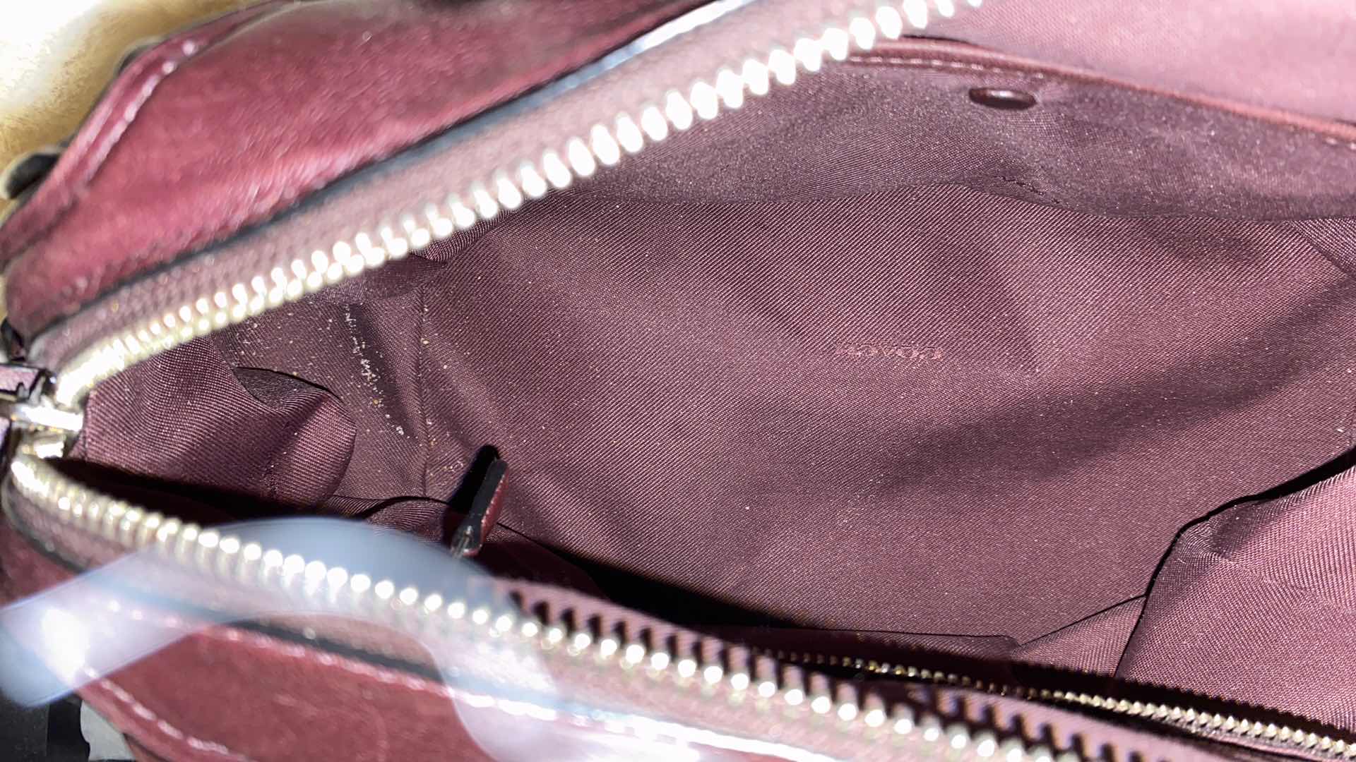 Photo 9 of $869 AUTHENTIC COACH ACE SATCHEL IN BURGUNDY WITH STRAP, WHIPSTITCHED HANDLES AND GUNMETAL HARDWARE INCLUDES DUSTBAG- NON RETURABLE - FINAL SALE