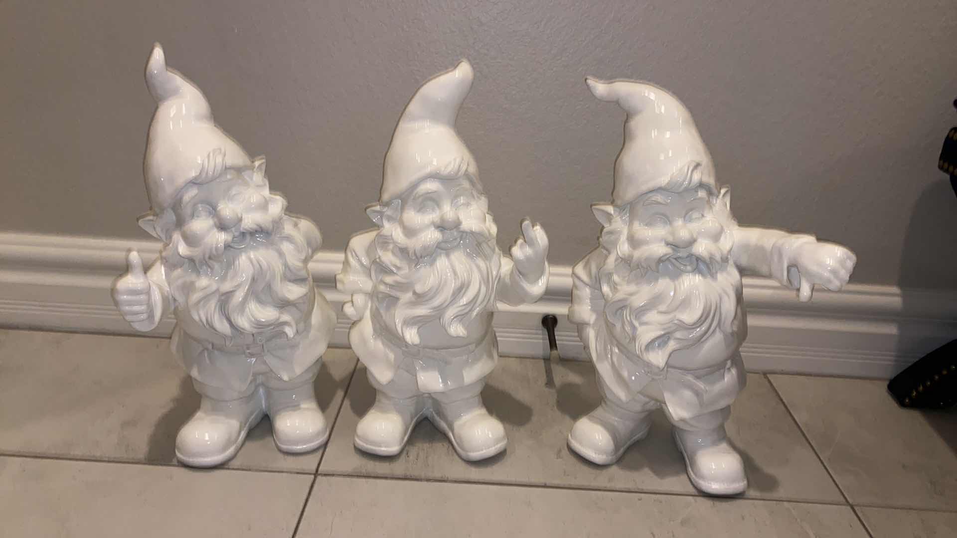 Photo 2 of 3 - WHITE NAUGHTY GNOMES FROM Z GALLERIES $59.99 EACH - 10” X 18” EACH