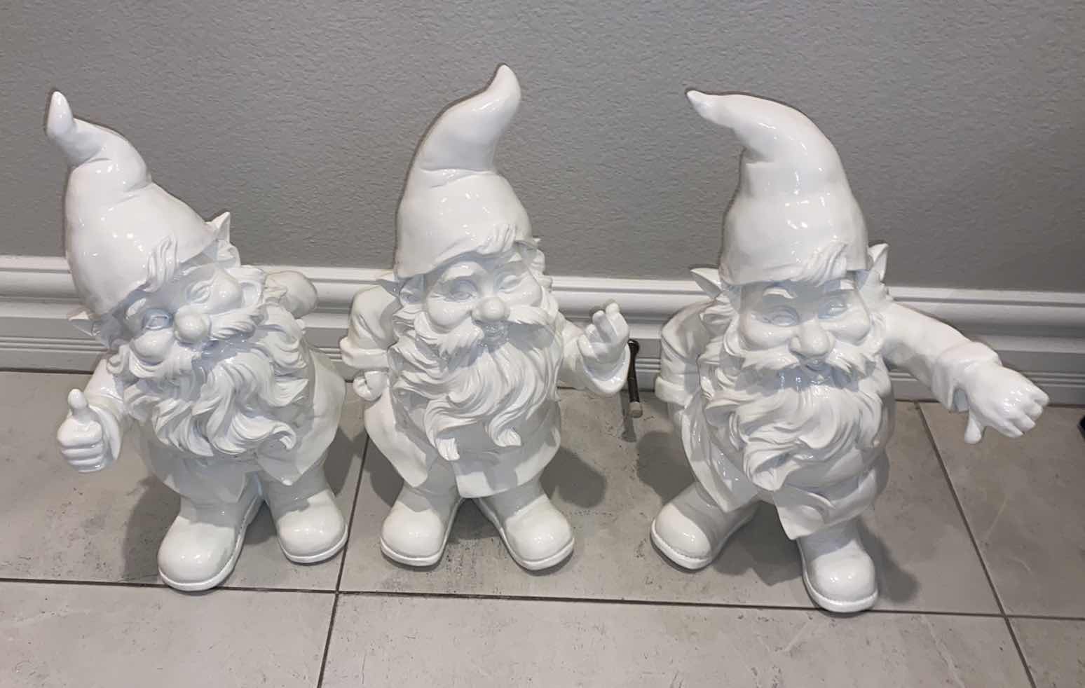 Photo 1 of 3 - WHITE NAUGHTY GNOMES FROM Z GALLERIES $59.99 EACH - 10” X 18” EACH