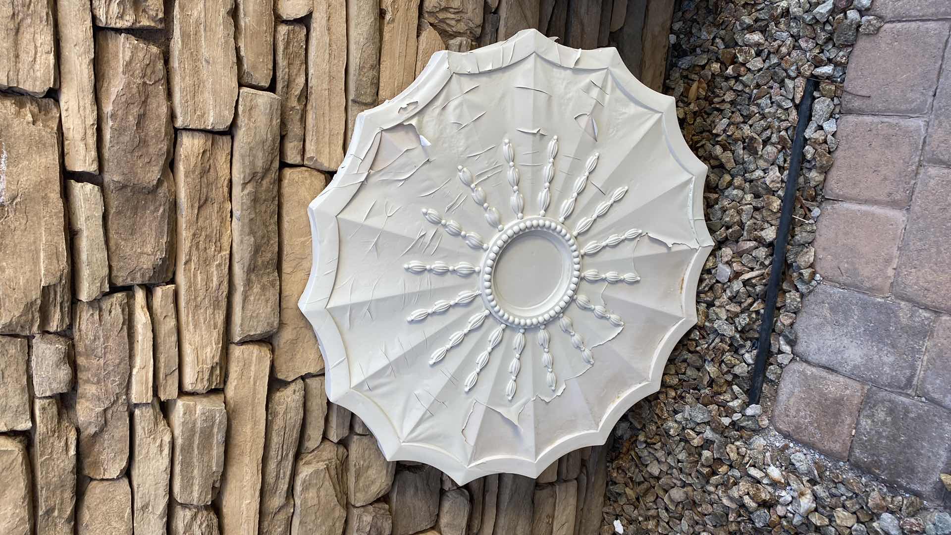 Photo 2 of PLASTER WALL MEDALLION FROM WYNN - NEEDS PAINT 30”