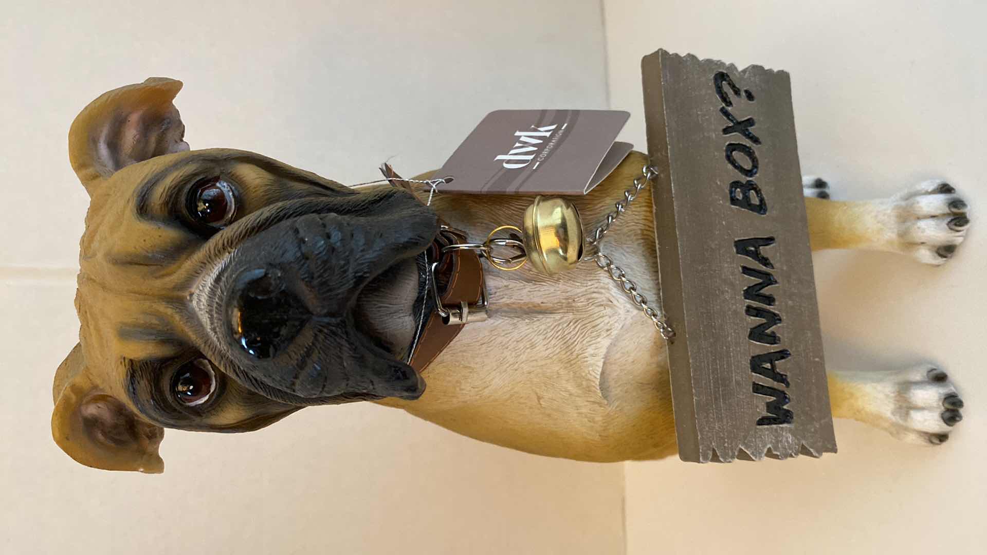 Photo 1 of DWK RESIN WANNA BOX DOG FIGURINE H 13”