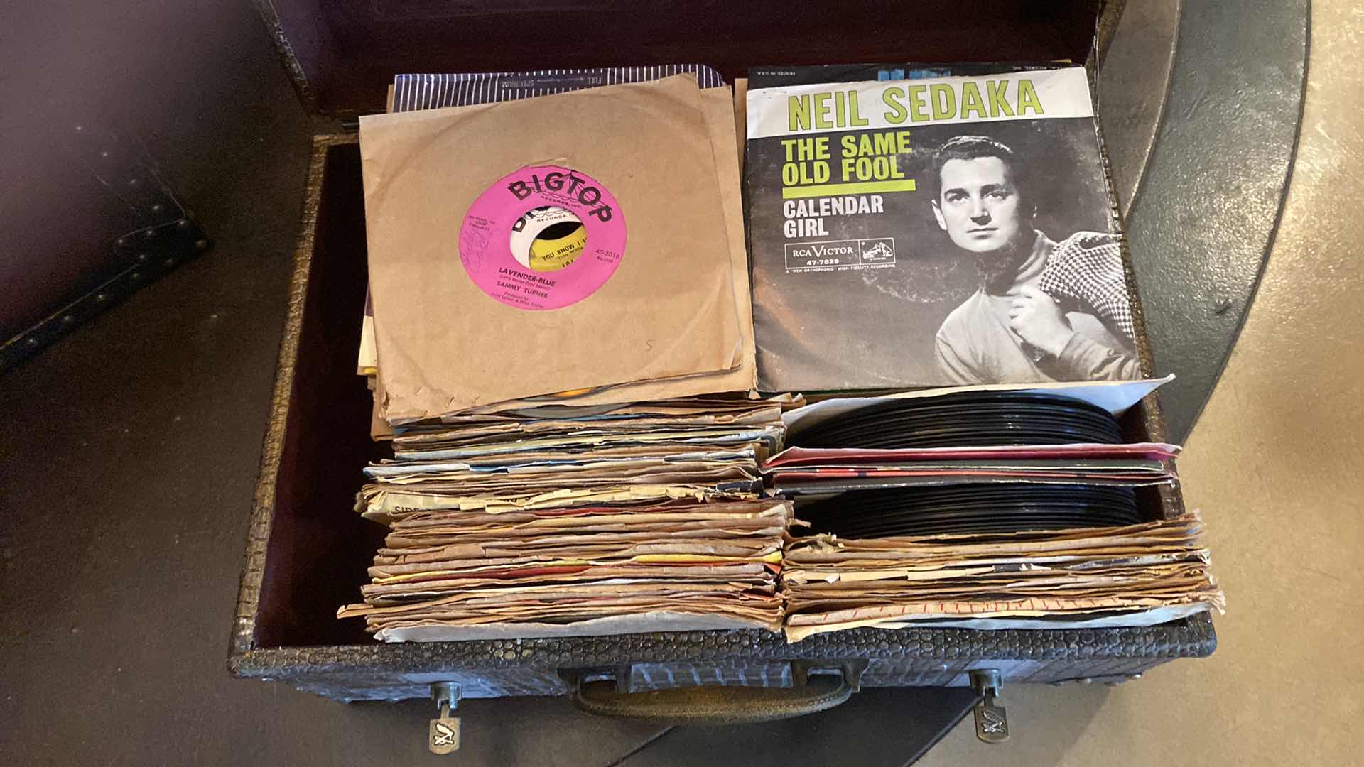 Photo 1 of VINTAGE CASE OF VINYL 45’s FROM 1940s 1050s and 1960s