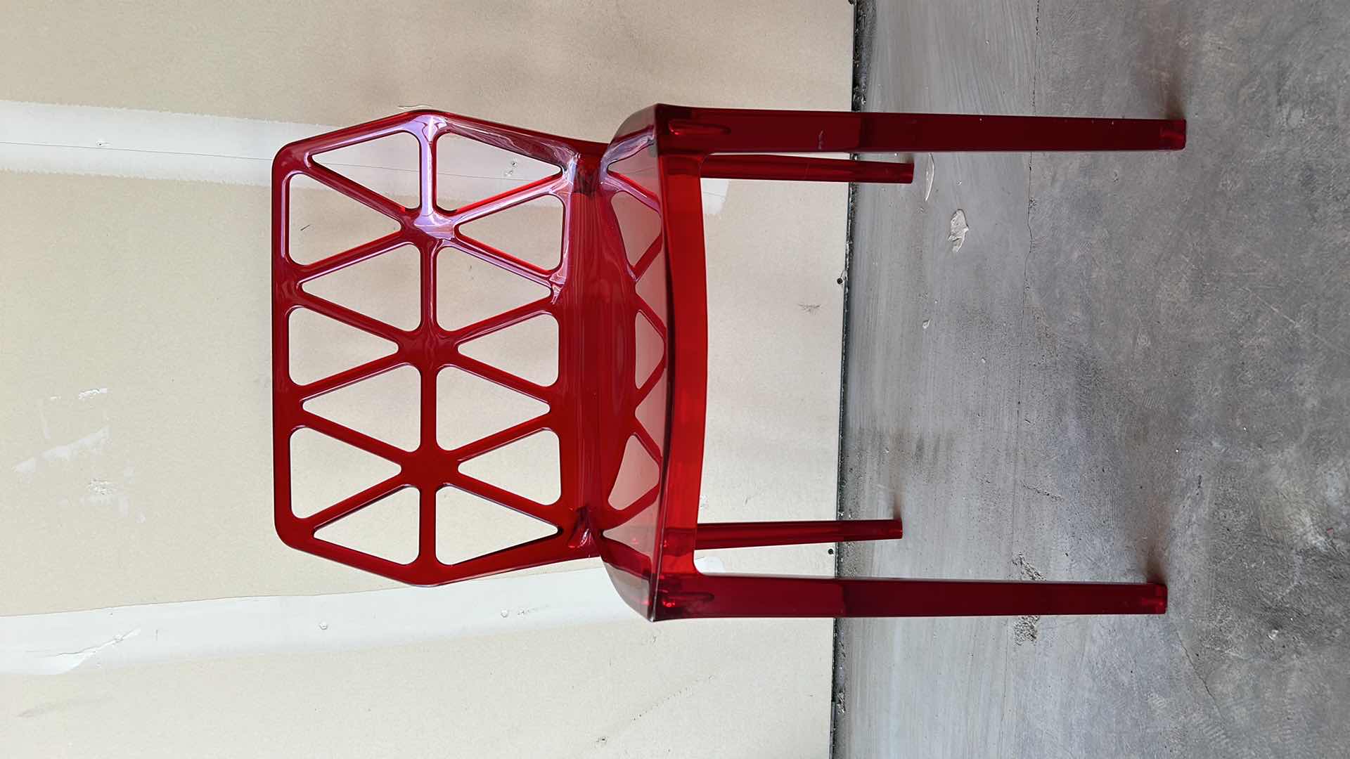 Photo 2 of RED ACRYLIC CHAIR H31”