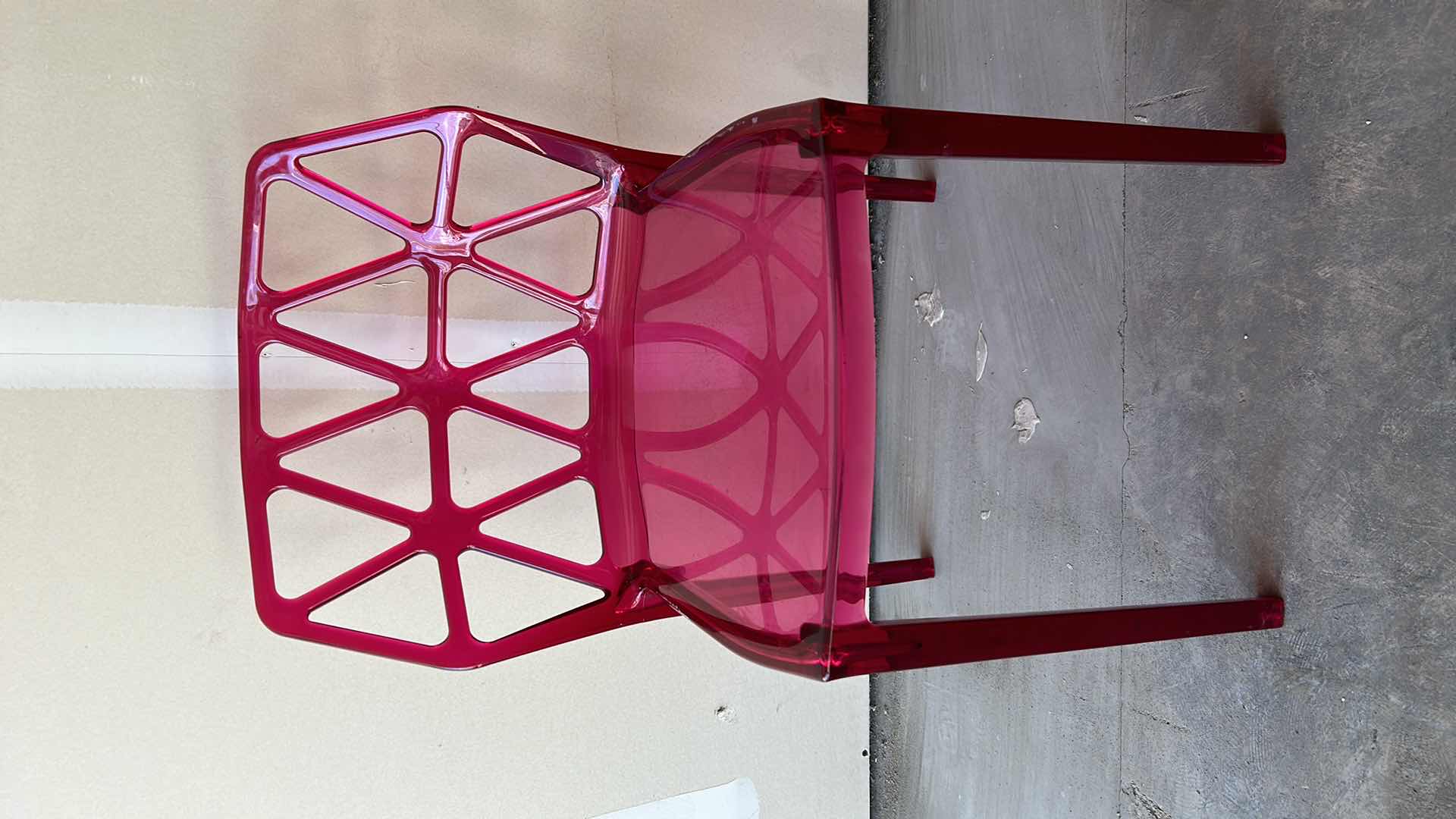 Photo 1 of PINK ACRYLIC CHAIR H31”