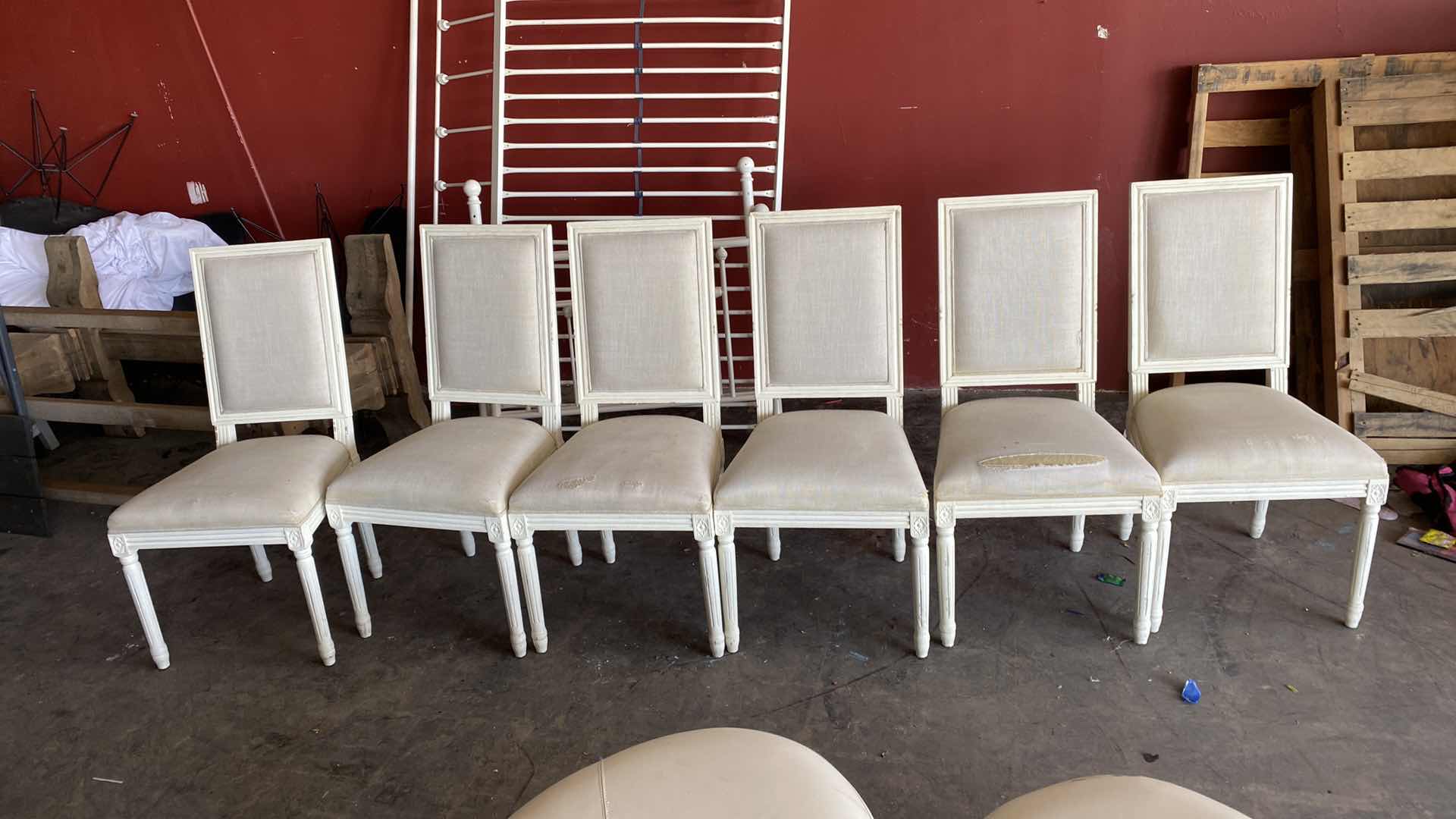 Photo 1 of LOT OF 6 DINING CHAIRS - NEED TO BE REUPHOLSTERED