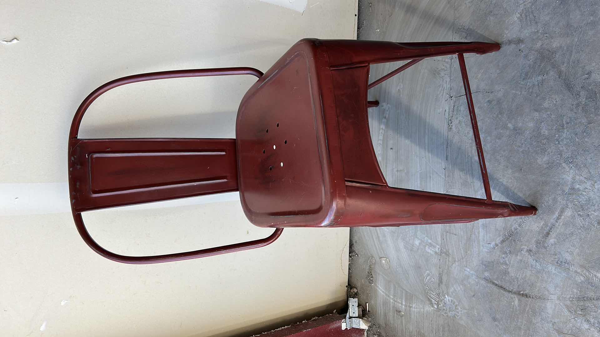 Photo 4 of 2 RED METAL BARSTOOL SEAT H24”