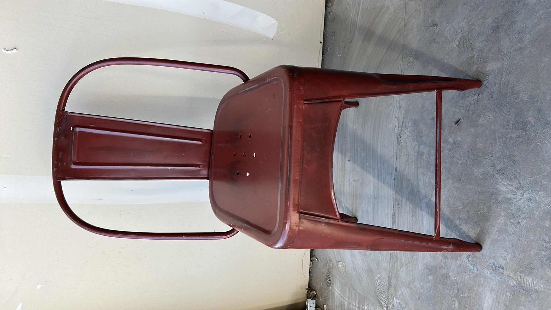 Photo 5 of 2 RED METAL BARSTOOL SEAT H24”