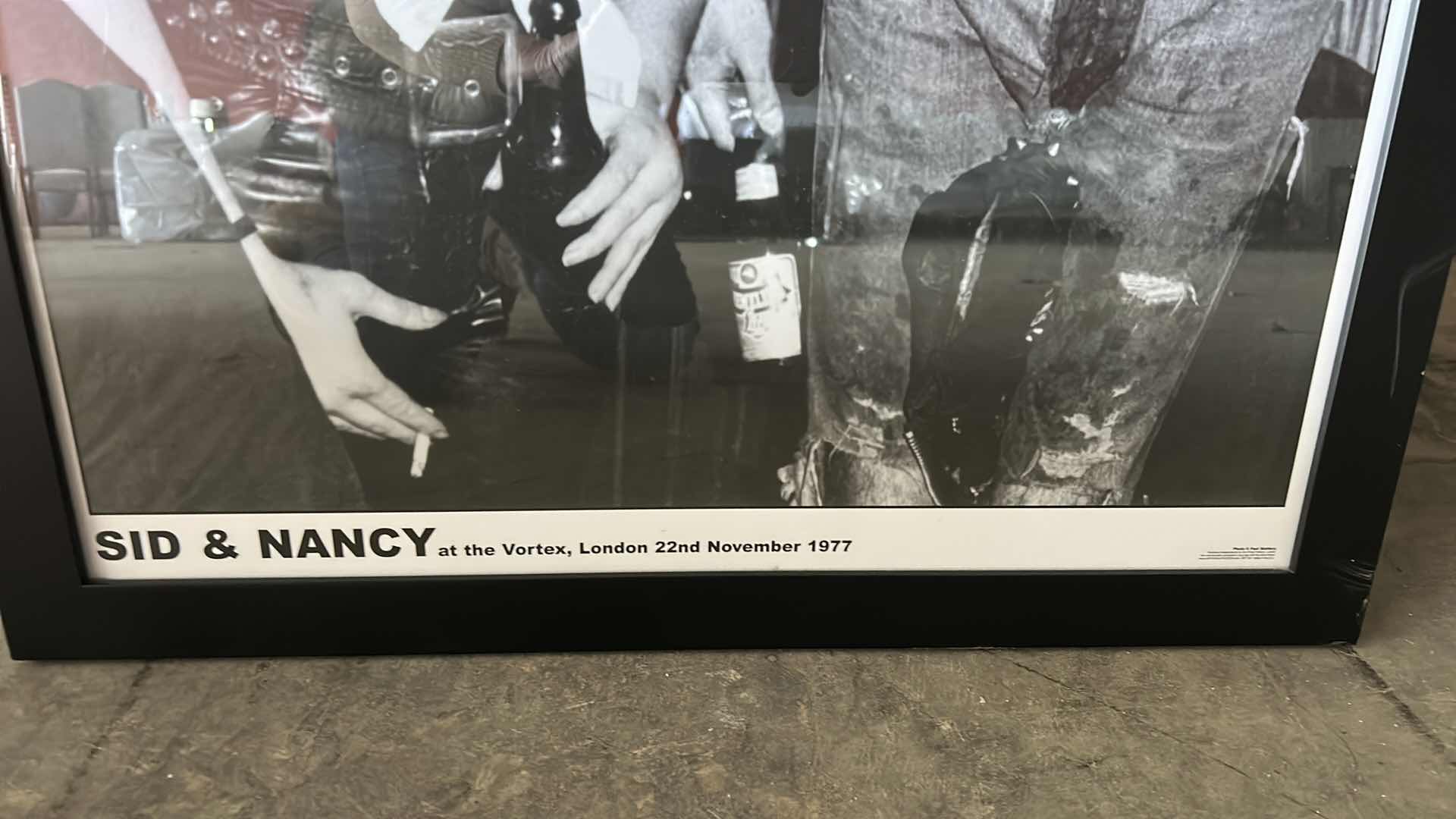 Photo 3 of SEX PISTOLS -SID AND NANCY AT THE VORTEX, LONDON 22ND NOVEMBER 1977 FRAMED PHOTO ARTWORK 26 1/2” x 36”