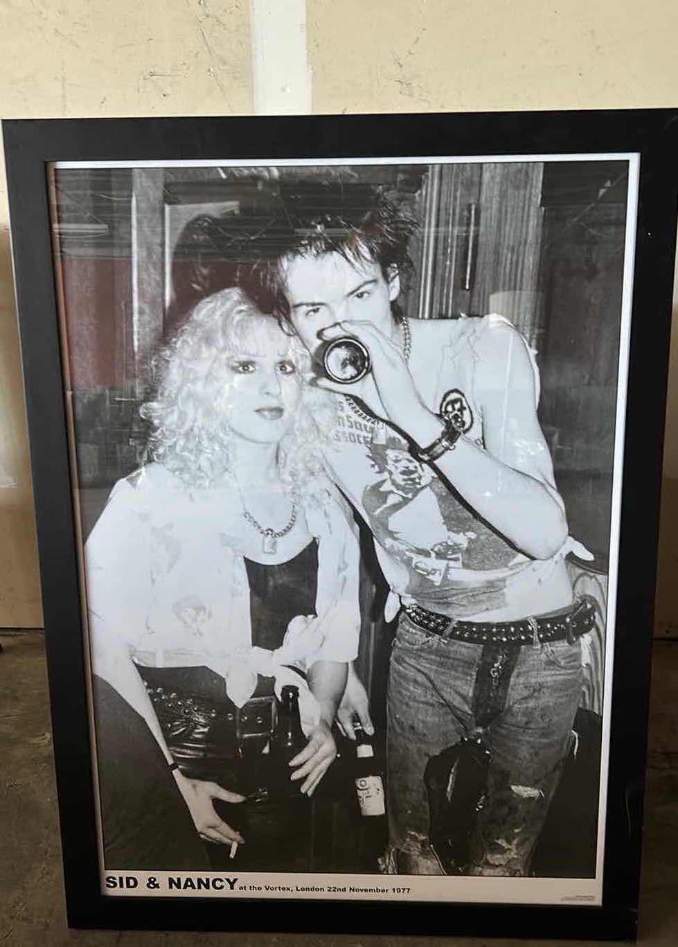 Photo 5 of SEX PISTOLS -SID AND NANCY AT THE VORTEX, LONDON 22ND NOVEMBER 1977 FRAMED PHOTO ARTWORK 26 1/2” x 36”