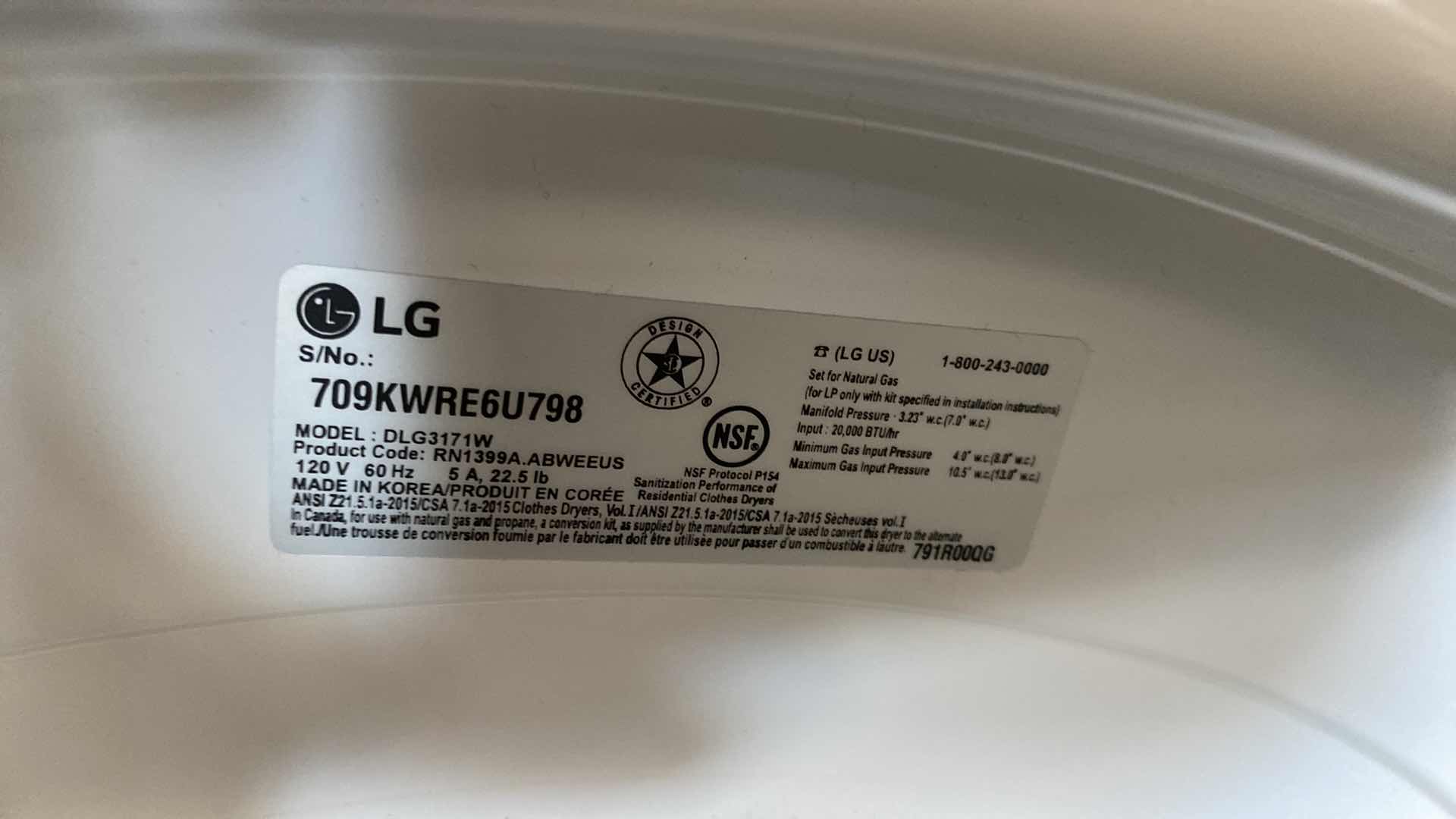 Photo 7 of LG WASHER AND DRYER - NOT TESTED