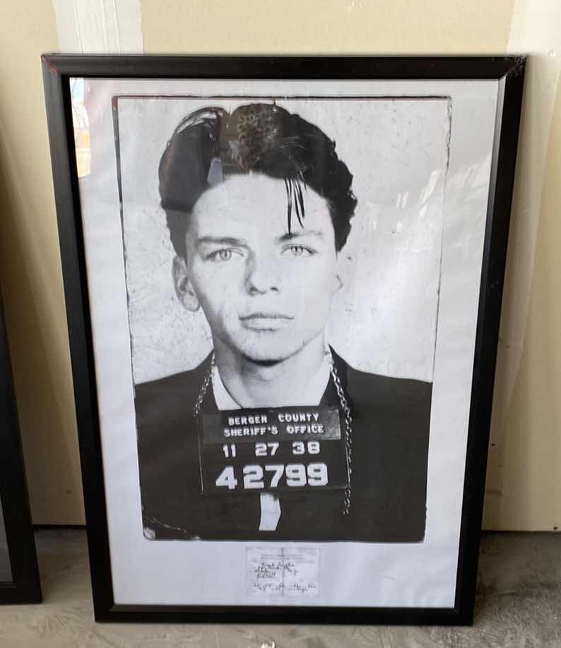 Photo 1 of FRAMED POSTER FRANK SINATRA ICONIC MUG SHOT ARTWORK 26” x 38 1/2”