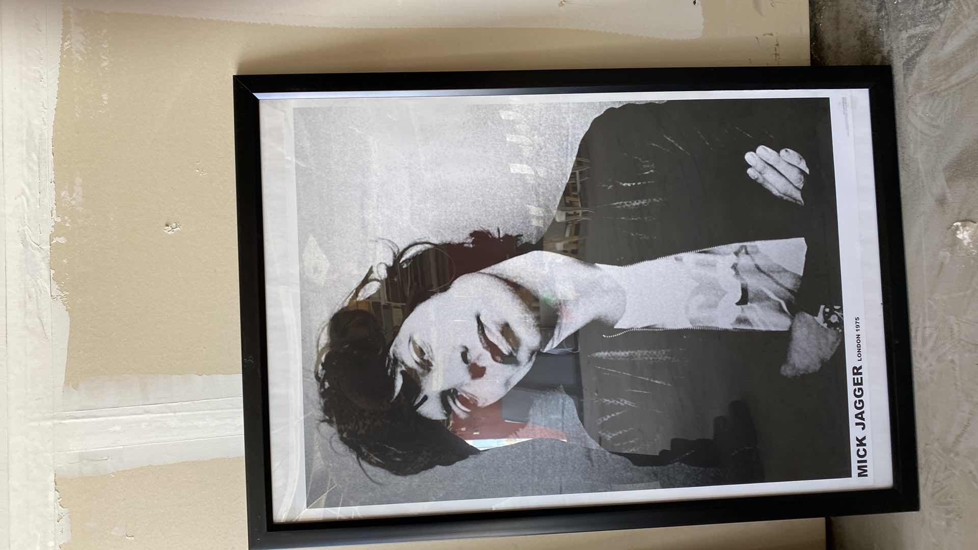 Photo 2 of FRAMED MICK JAGGER LONDON 1975 POSTER ARTWORK 26“ x 38 1/2”