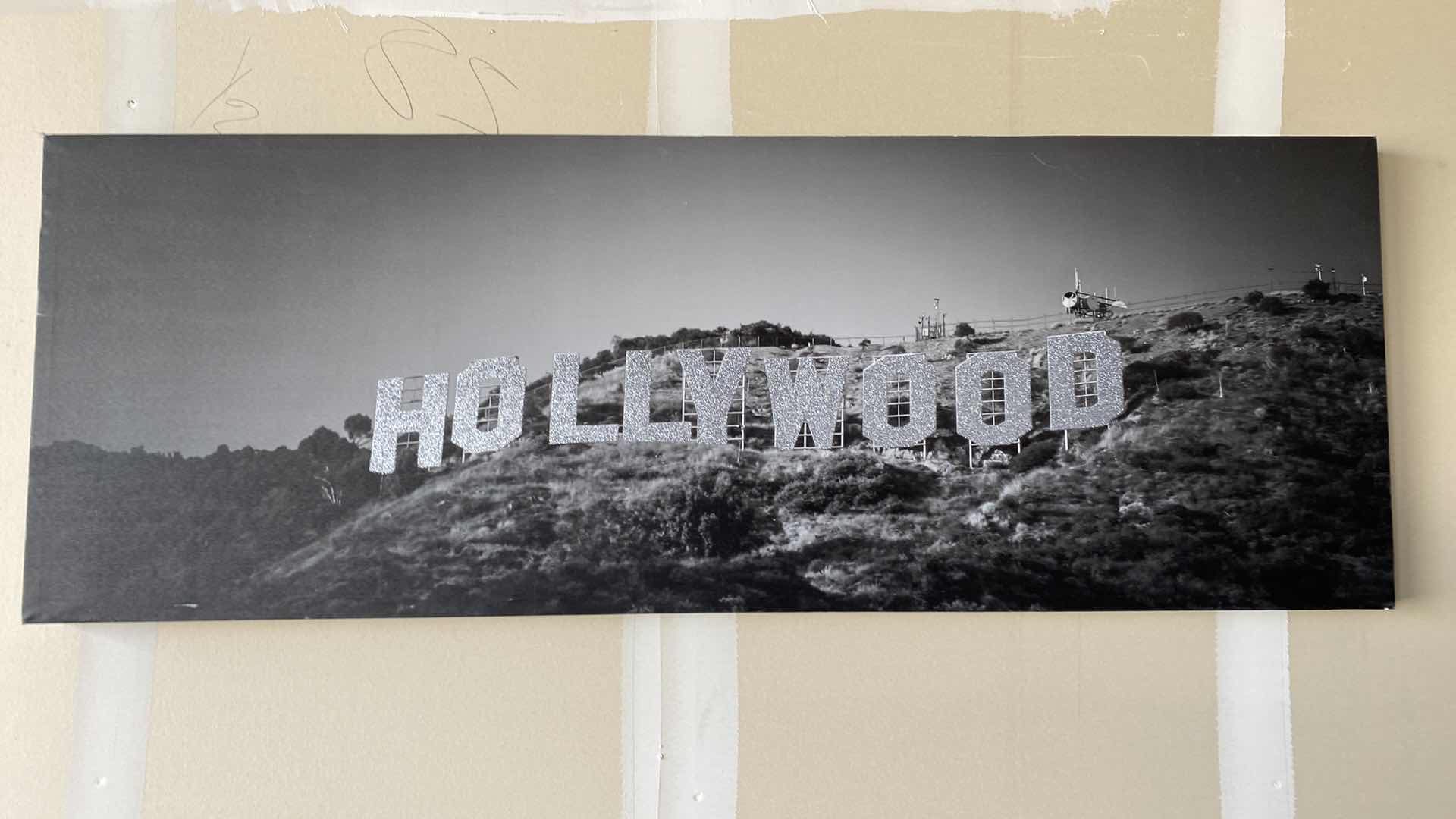 Photo 1 of STRETCHED CANVAS HOLLYWOOD SIGN ARTWORK 55” x 19 1/2”