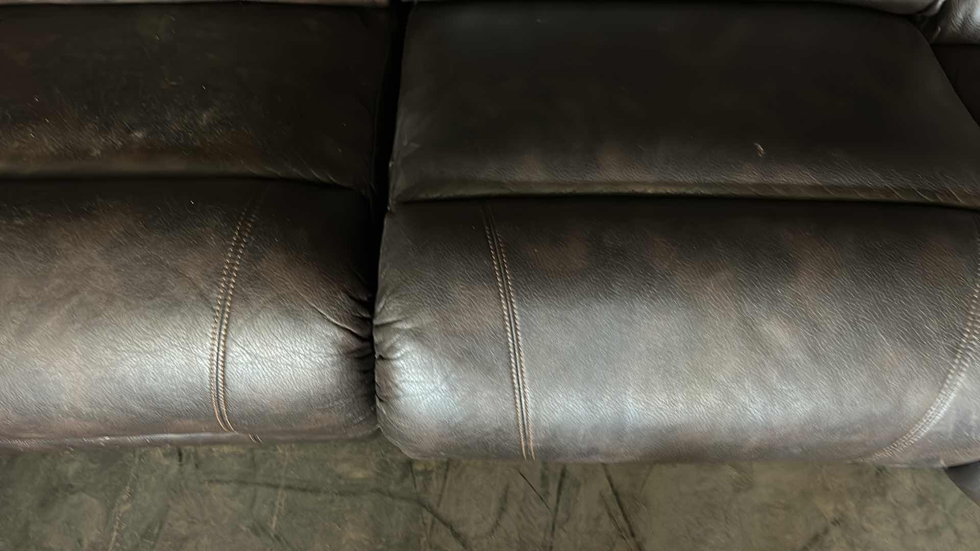 Photo 6 of VERY LARGE BROWN LEATHER 6 PC SOFA SET 12’ x 6’