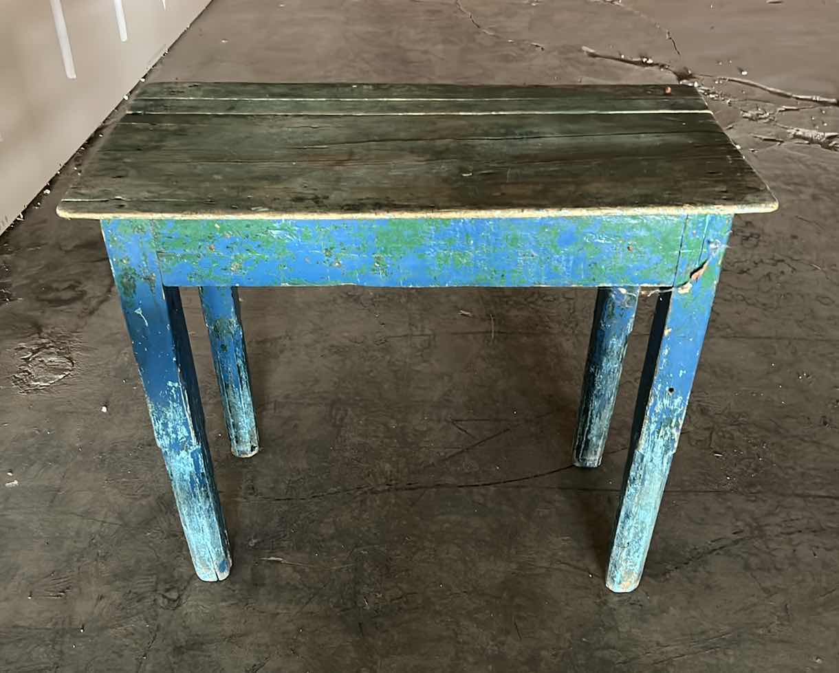 Photo 1 of RUSTIC PAINTED WOOD TABLE 38“ x 20“ x 30 3/4“