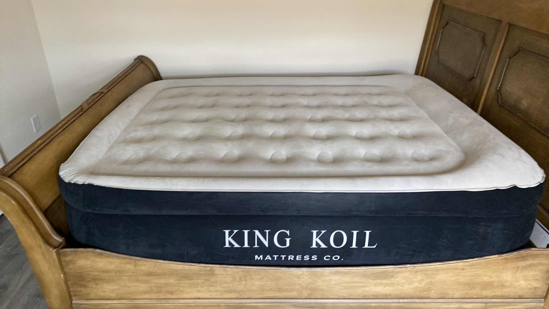 Photo 9 of MILLENNIUM BY ASHLEY KING SLEIGH BED 79“ x 94“ H 58” INCLUDES KING KOIL AIR BED SIZE UNKNOWN