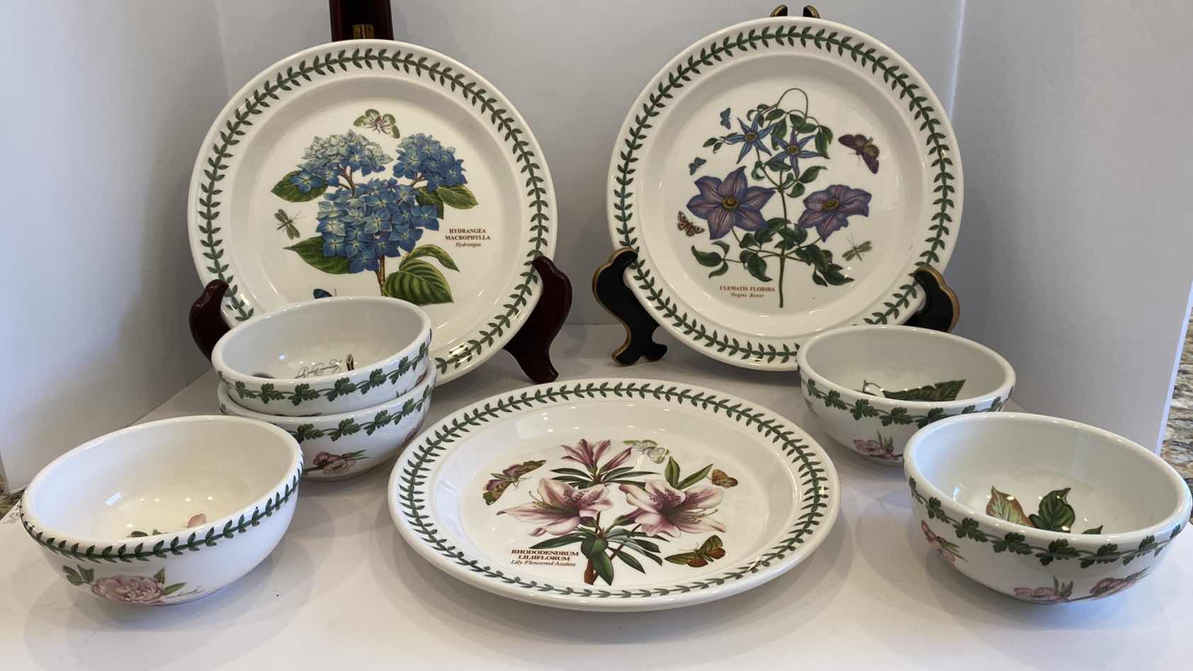 Photo 1 of POMONA PORT MADE IN ENGLAND CEREAL BOWLS AND BOTANIC GARDEN PLATES BY SUSAN WILLIAMS ELLIS