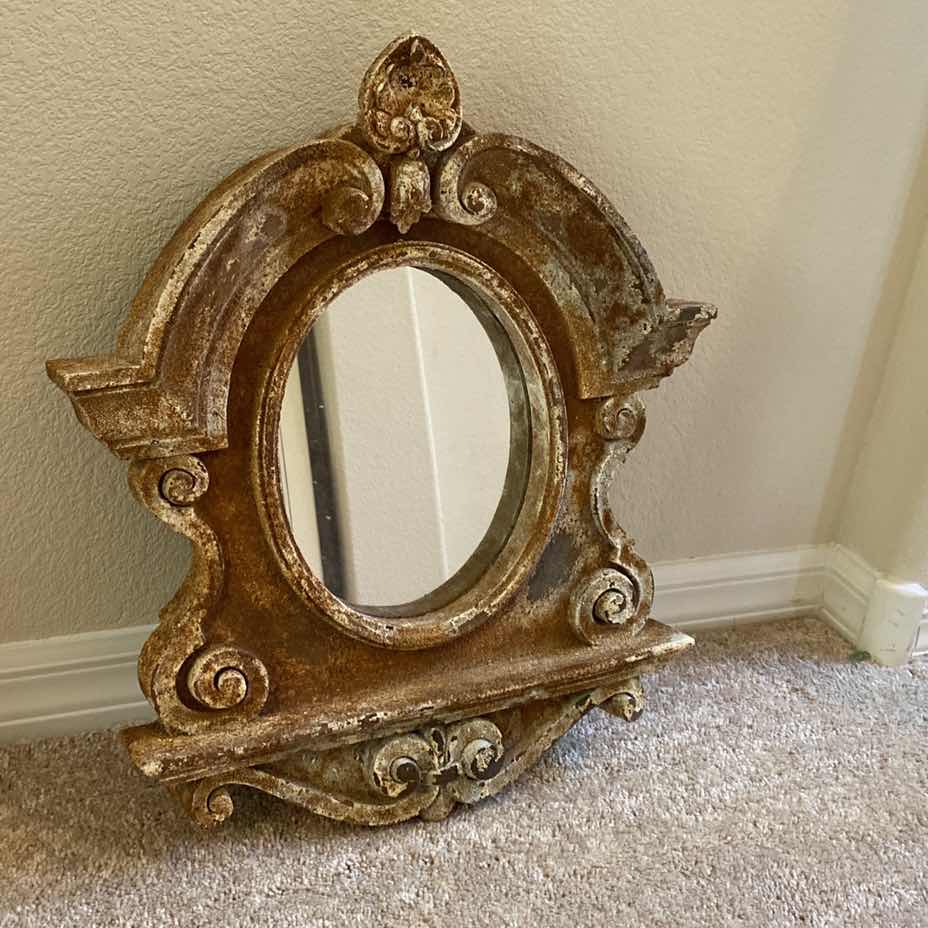 Photo 5 of CREAM WOOD FRAMED MIRROR 17 1/2” x 21”