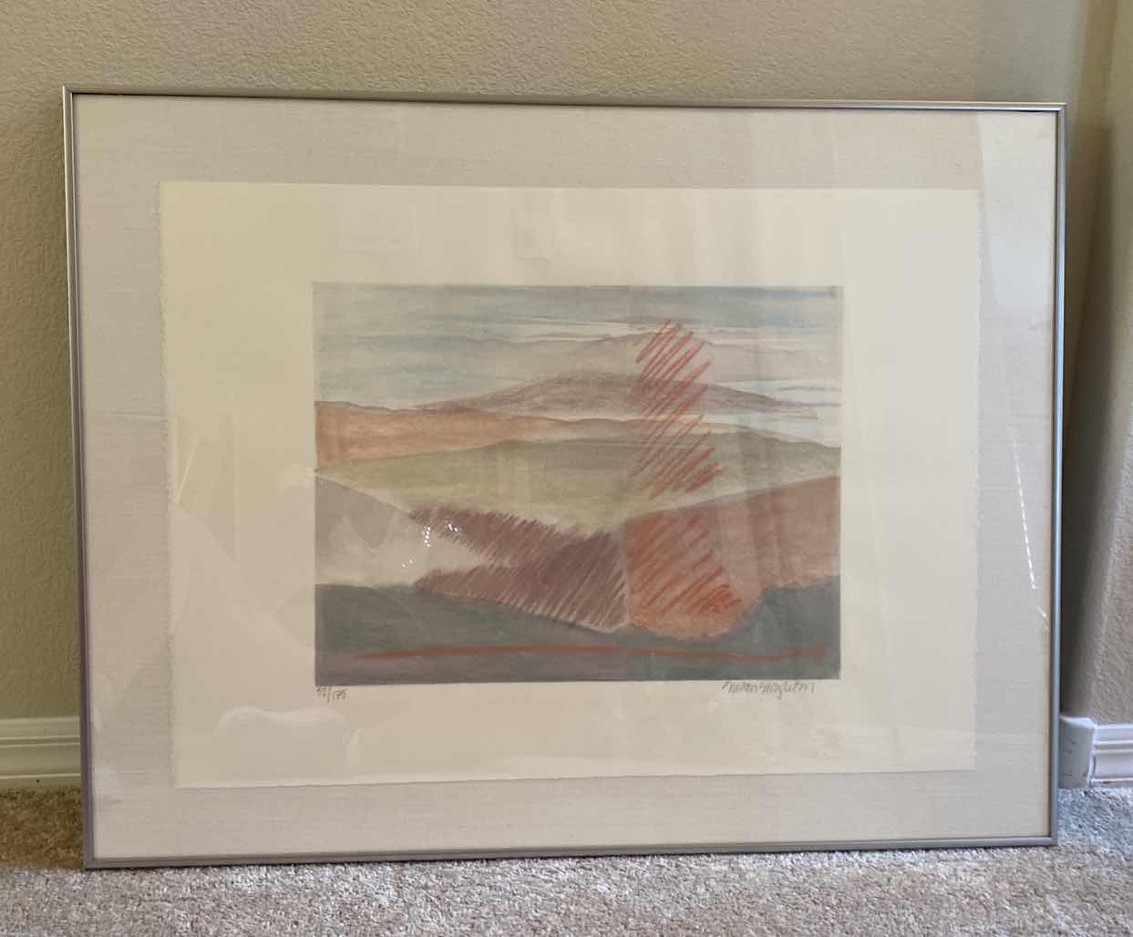 Photo 1 of  FRAMED SIGNED  52/175 SUSAN SINGLETON HILLS LITHOGRAPH 36 1/2” x 28” including frame ARTWORK