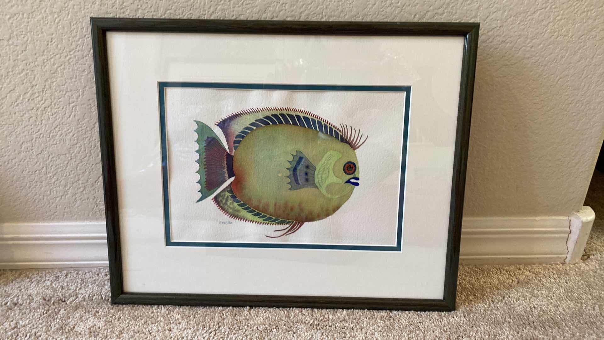 Photo 3 of 3 FRAMED FISH ARTWORK LARGEST 16 1/2” x 13”