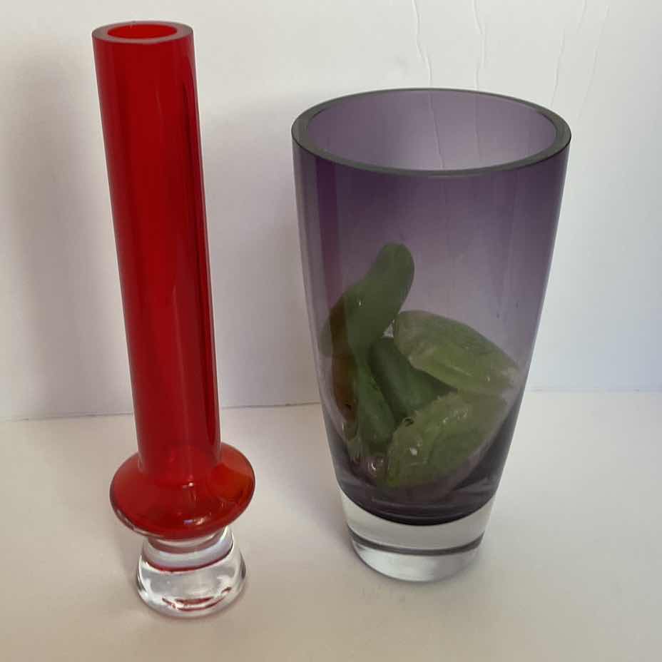 Photo 1 of THICK GLASS VASES TALLEST 12”