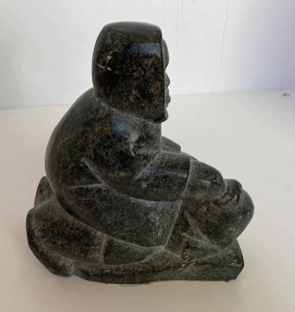 Photo 2 of INUIT SOAPSTONE ESKIMO 6” X 7”