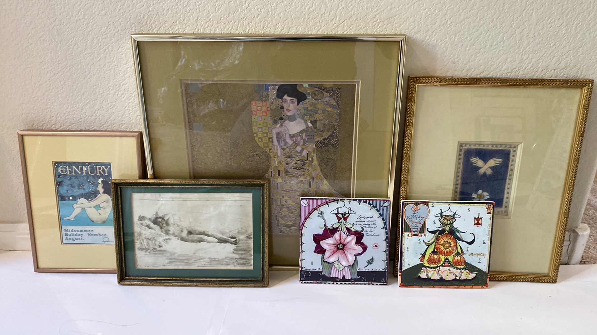 Photo 1 of FRAMED ARTWORK ASSORTMENT LARGEST 16 1/4” x 16 1/4” AND 2 TILES