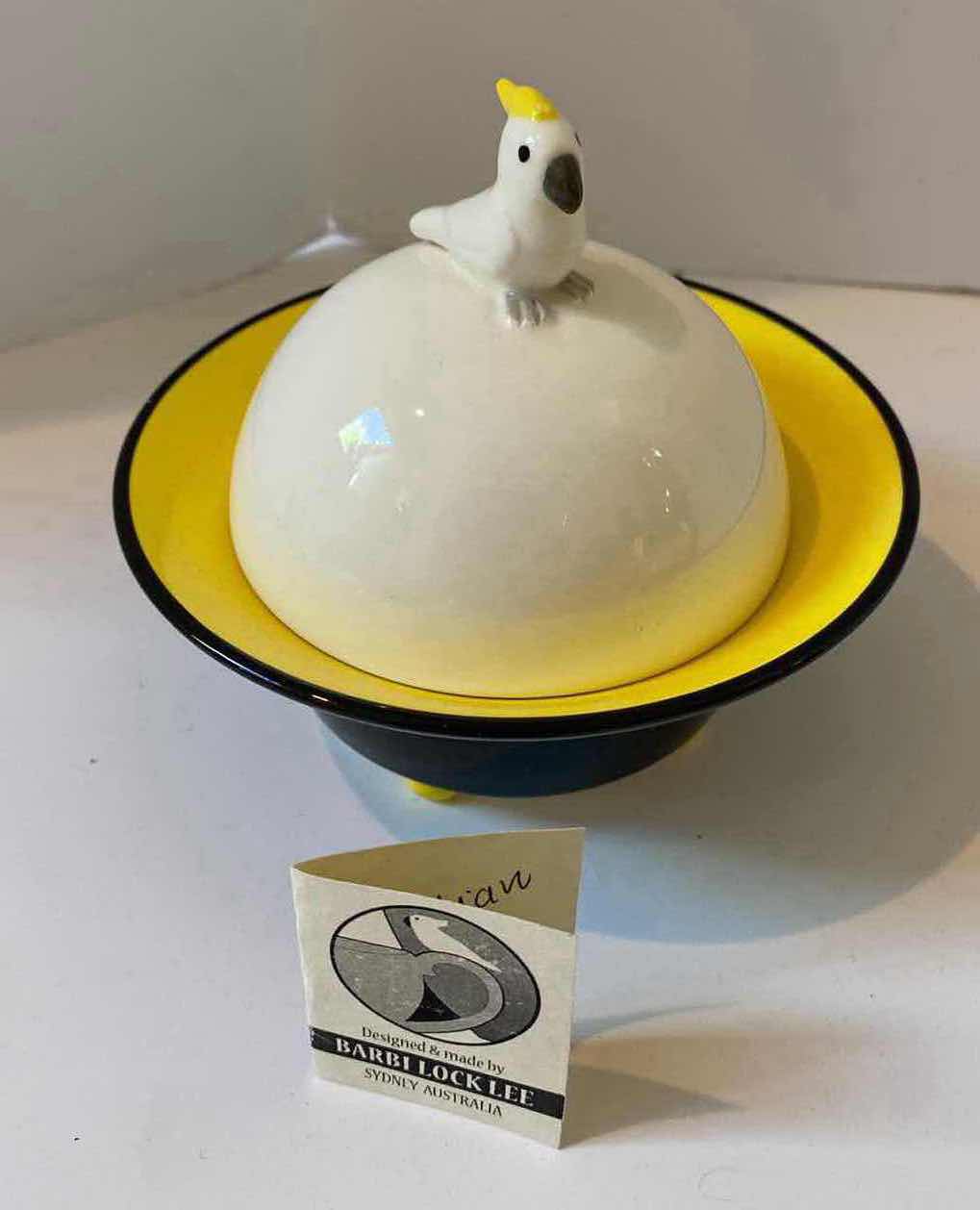 Photo 1 of CERAMIC TRINKET DISH SIGNED BY AUSTRALIAN ARTIST BARBI LOCK LEE