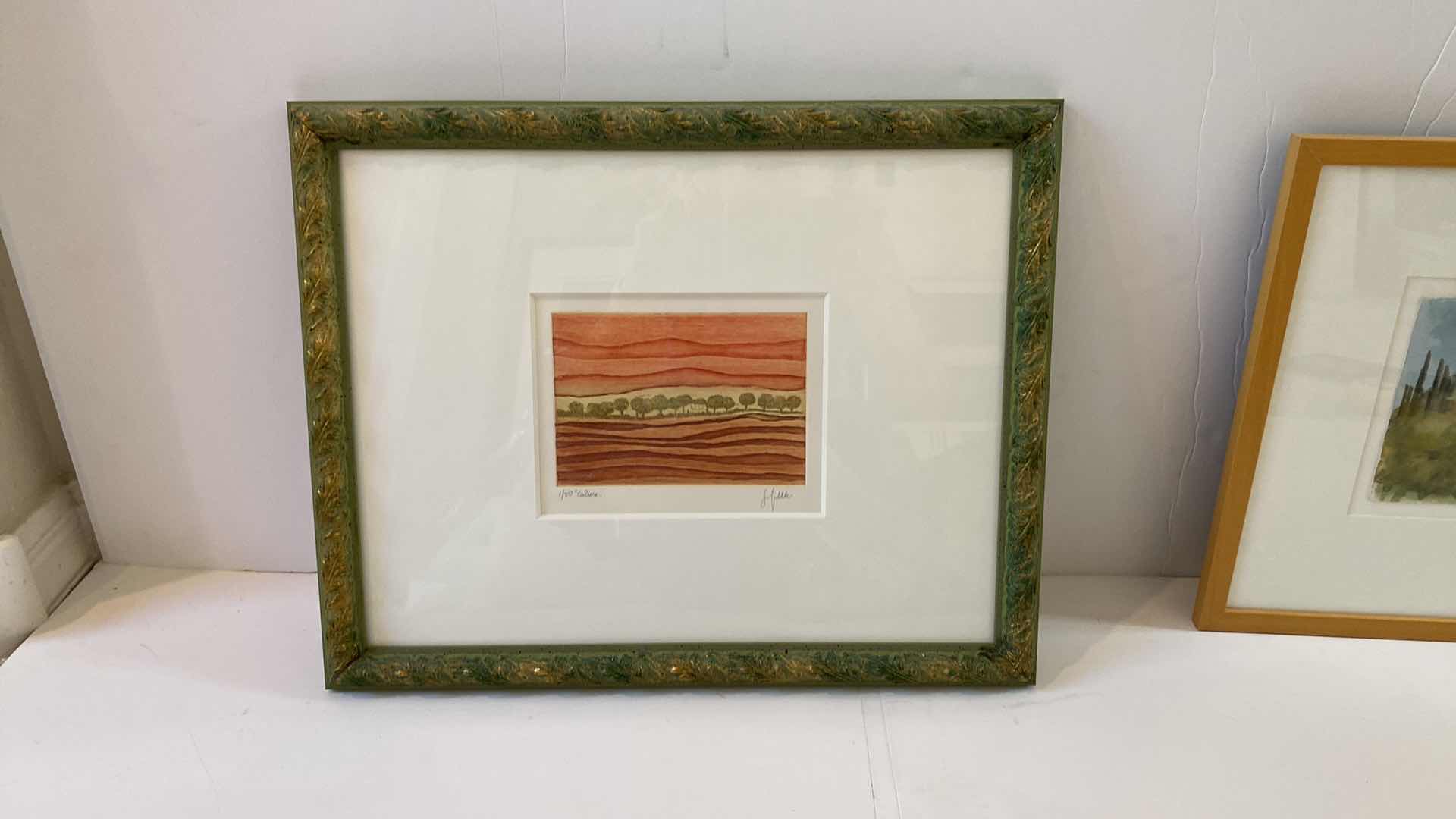 Photo 2 of FRAMED ART SIGNED HILLS AND TREES 16” x 13”