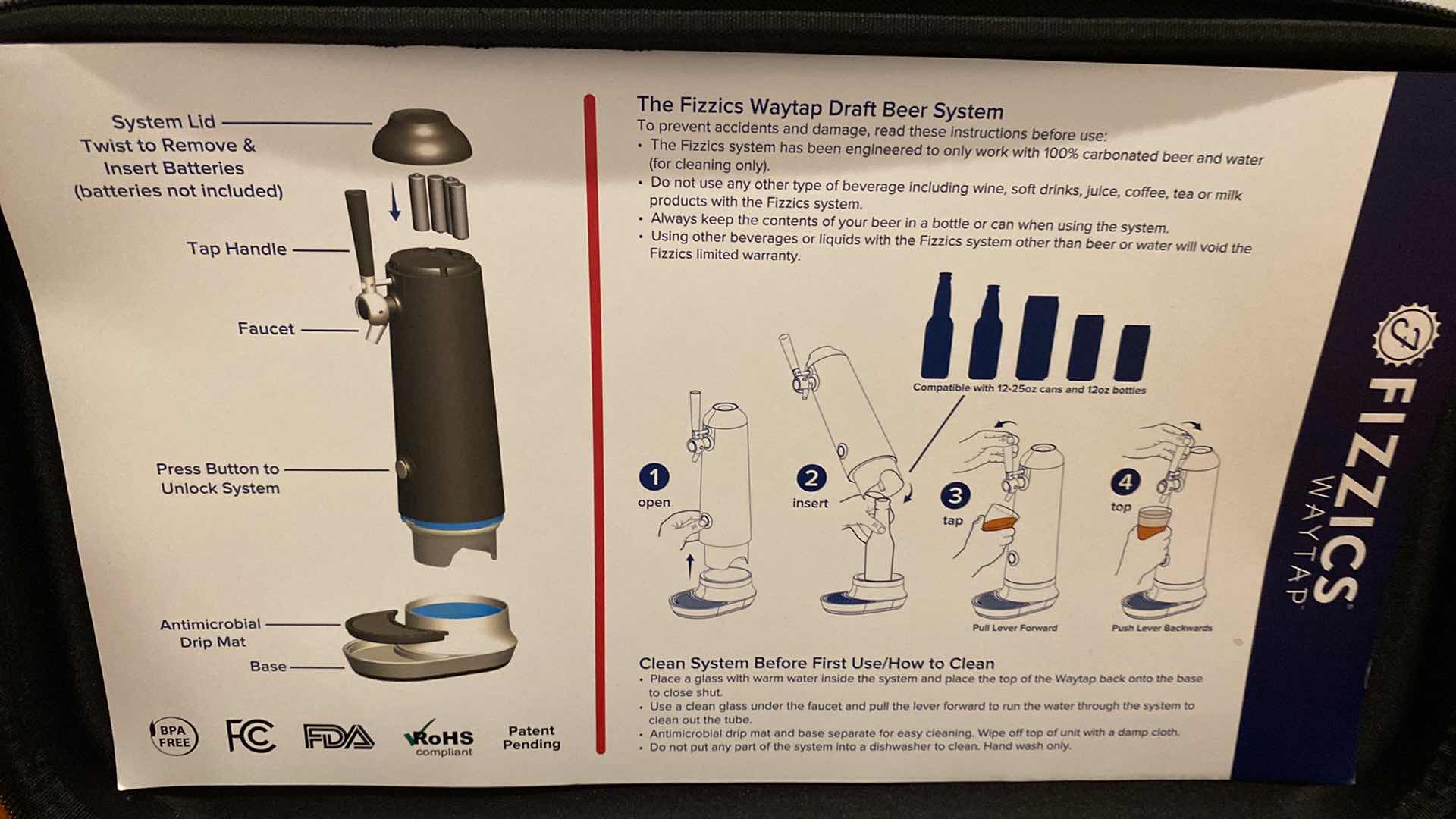 Photo 2 of  THE FIZZICS WAYTAP DRAFT BEER SYSTEM AND CHAMPAGNE BOTTLE COVERS