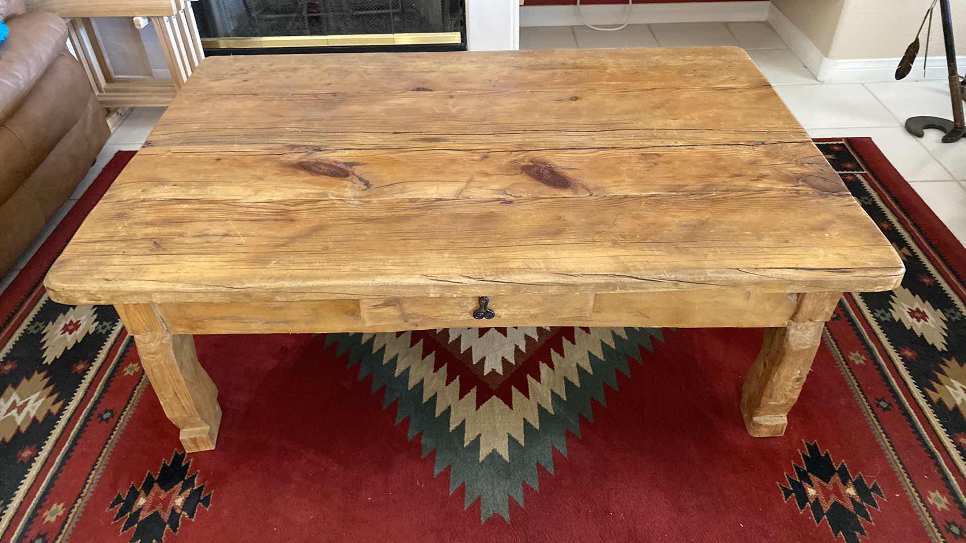 Photo 1 of VINTAGE KNOTTY PINE COFFEE TABLE WITH 1 DRAWER 48“ x 32” H 18”