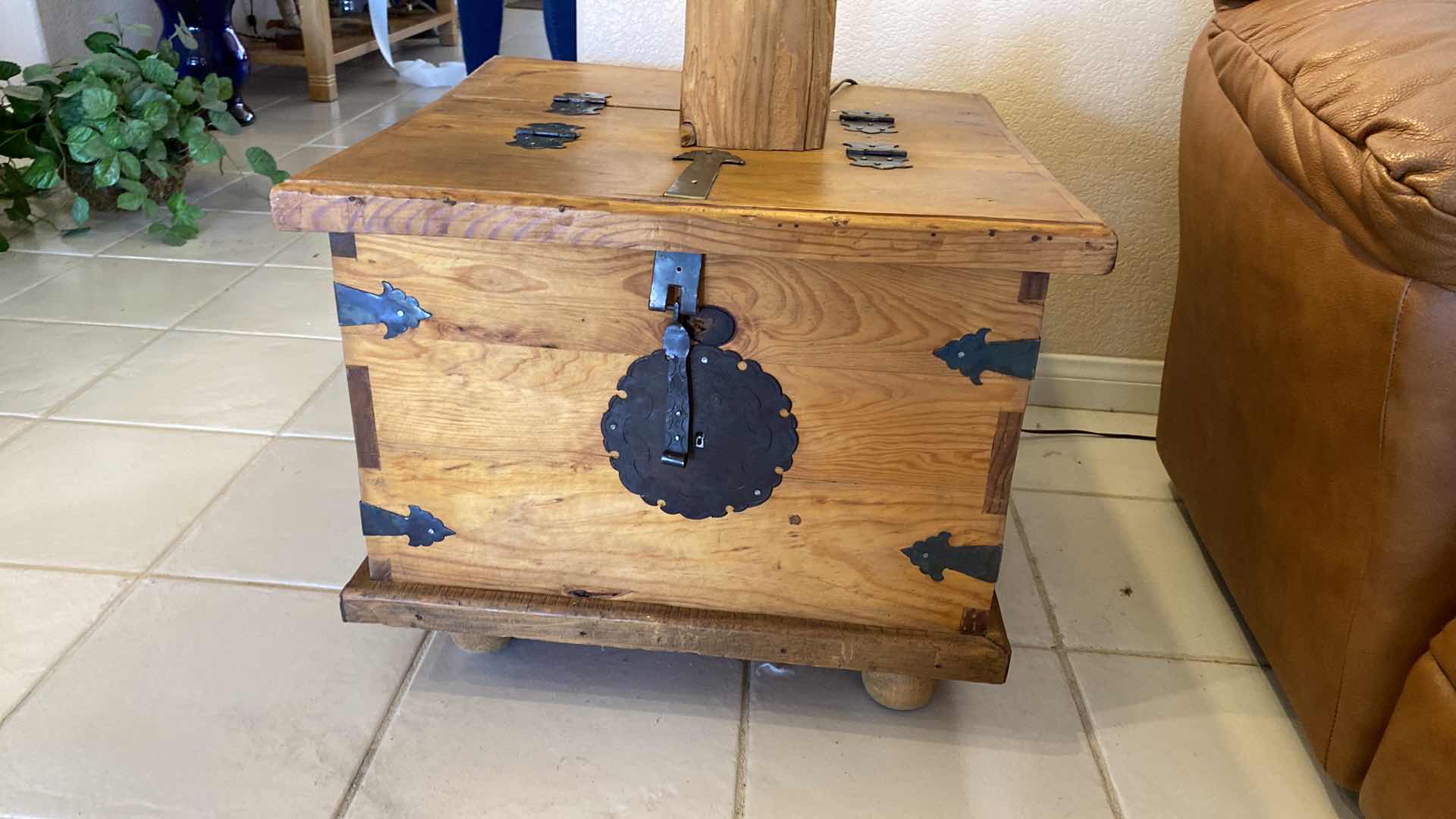 Photo 1 of KNOTTY PINE END TABLE WITH STORAGE 23 1/2“ x 23 1/2“ H 19”