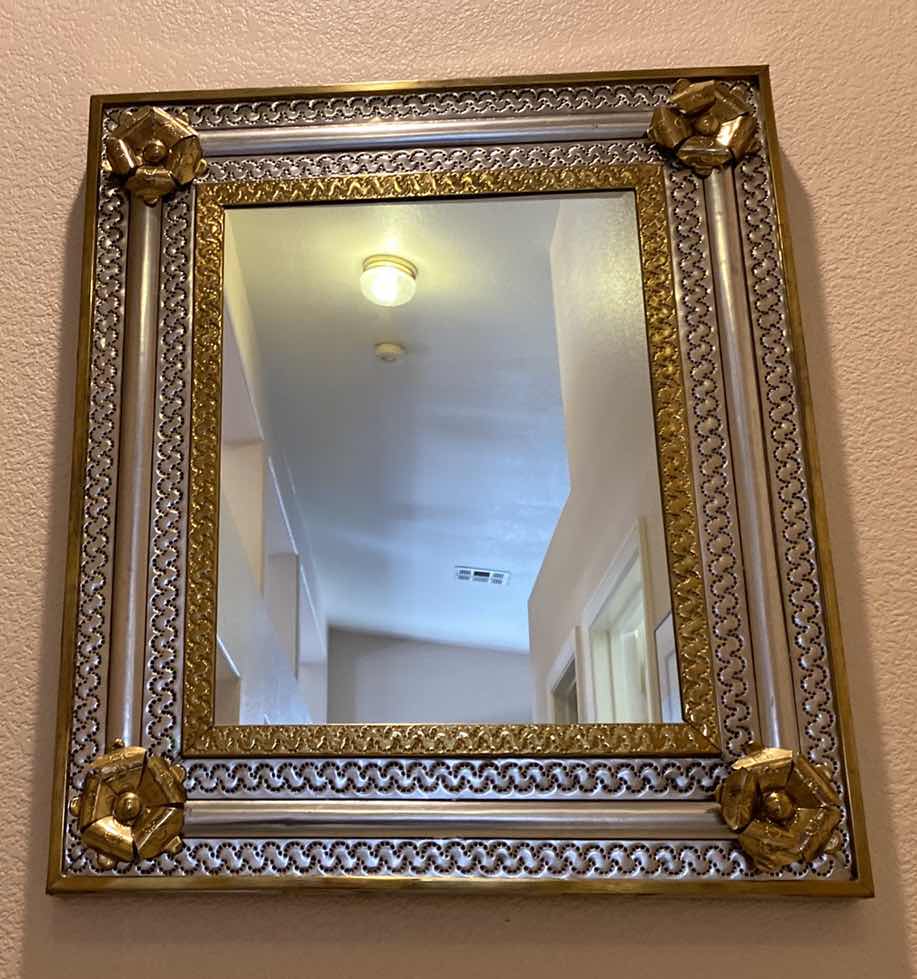 Photo 1 of UNIQUE METAL FRAMED MIRROR 24” x 27 1/2”