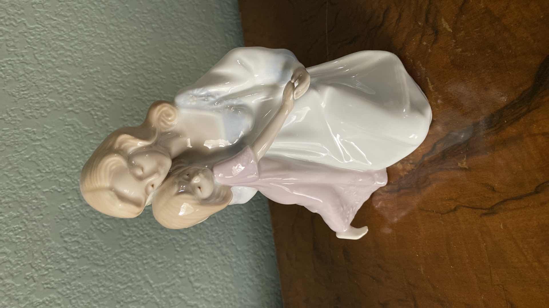 Photo 1 of ELEMENT COPPER FRIEND ANGEL H 9” AND 1990 PAUL SEBASTIAN PORCELAIN FIGURINE MOTHER AND DAUGHTER H 7”