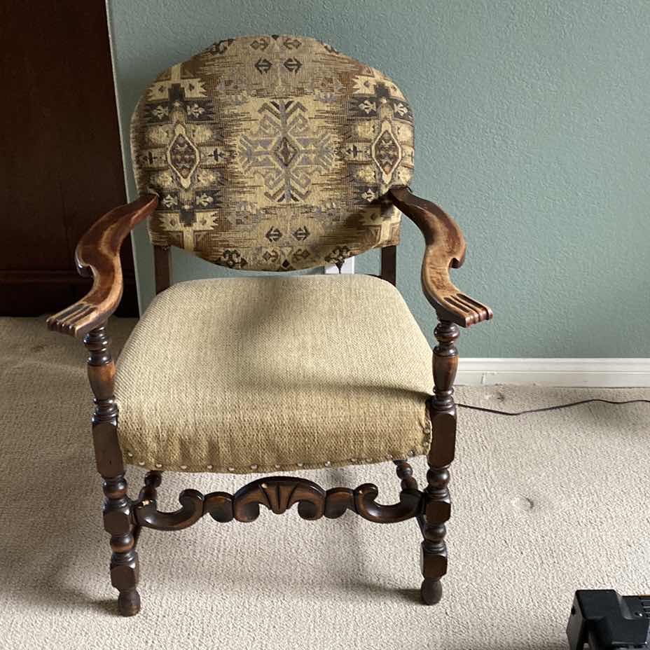 Photo 1 of VINTAGE SOUTHWESTERN STYLE ARM CHAIR 27“ x 25“ H 34”