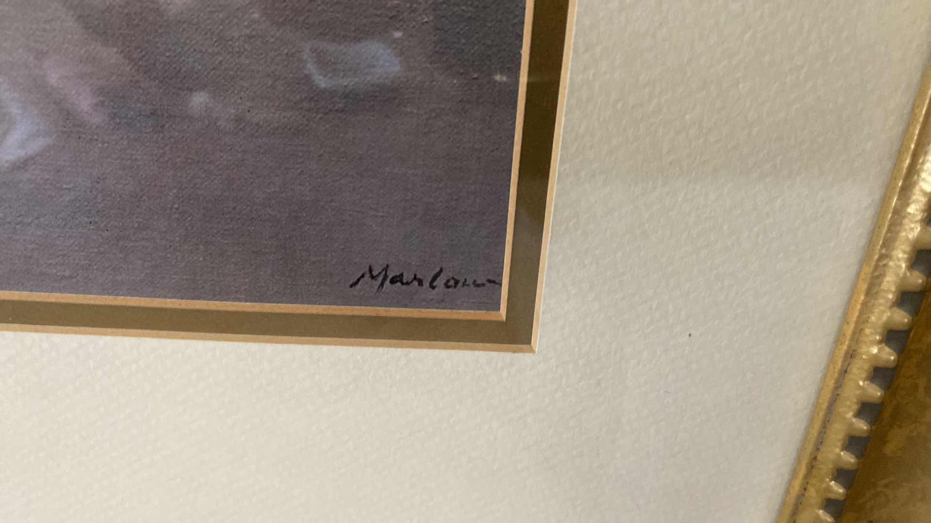 Photo 1 of GOLD FRAMED FLORAL ARTWORK 36“ x 32”