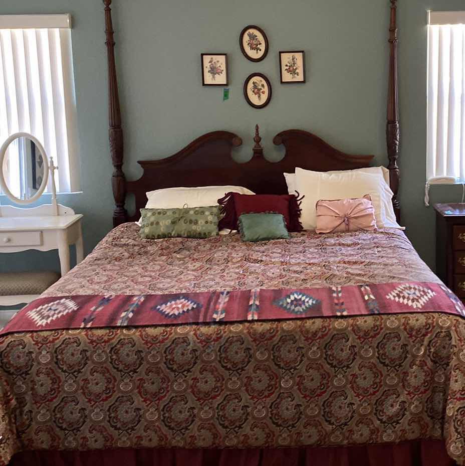 Photo 1 of CHERRY BED FRAME AND MATTRESS CA KING SERTA PERFECT SLEEPER HEADBOARD 78“ x 87“