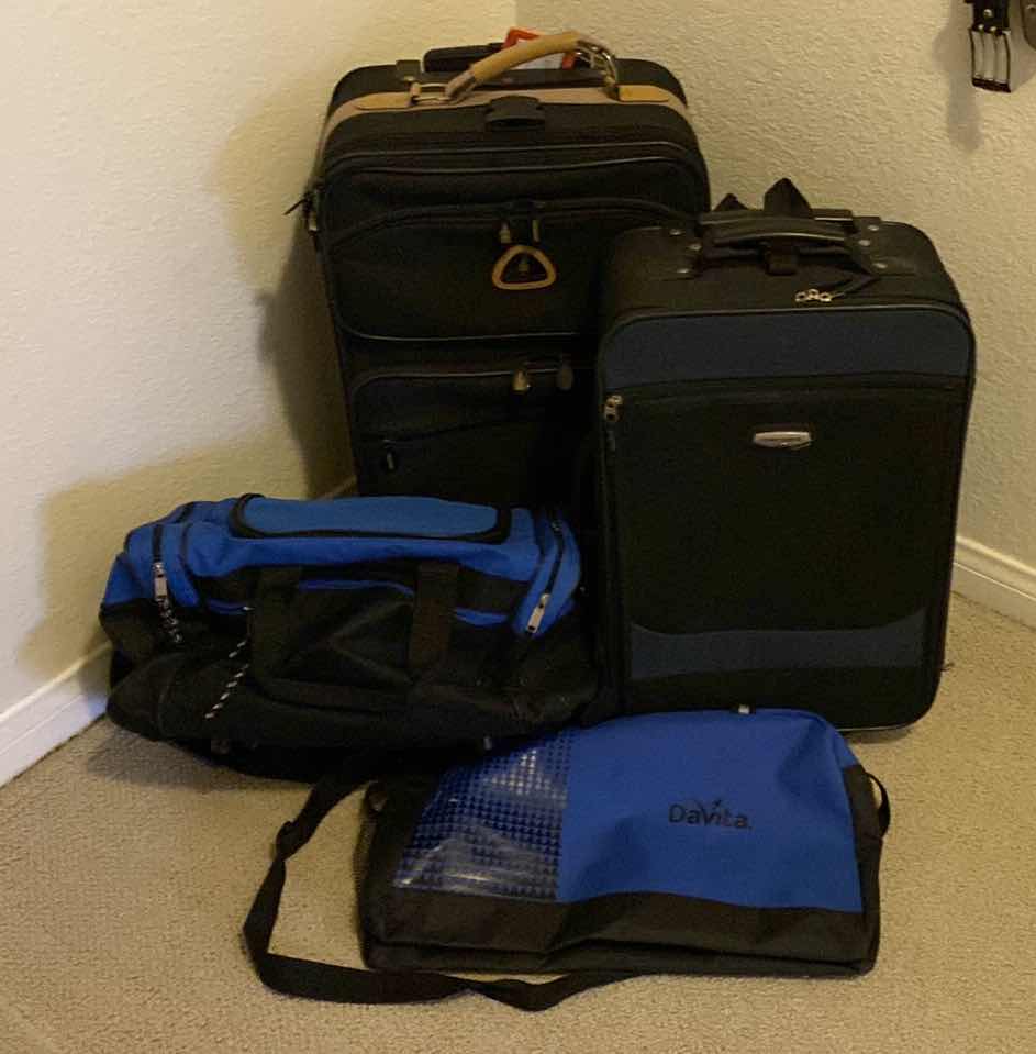 Photo 1 of 2 CARRY ON sUITCASES  AND 2 BAGS