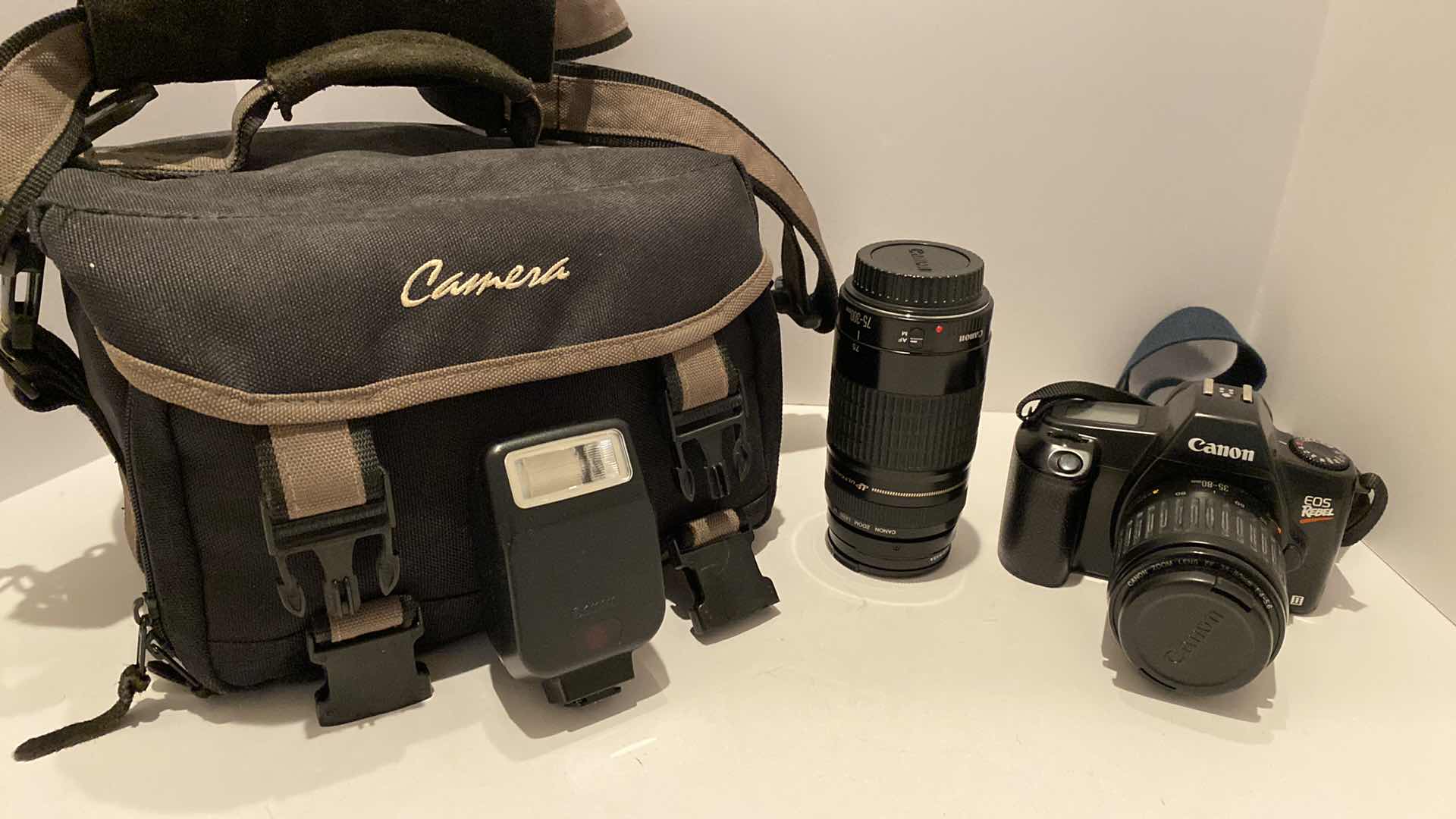 Photo 1 of CANON EOS REBEL WITH FLASH, 75-300 LENS AND BAG