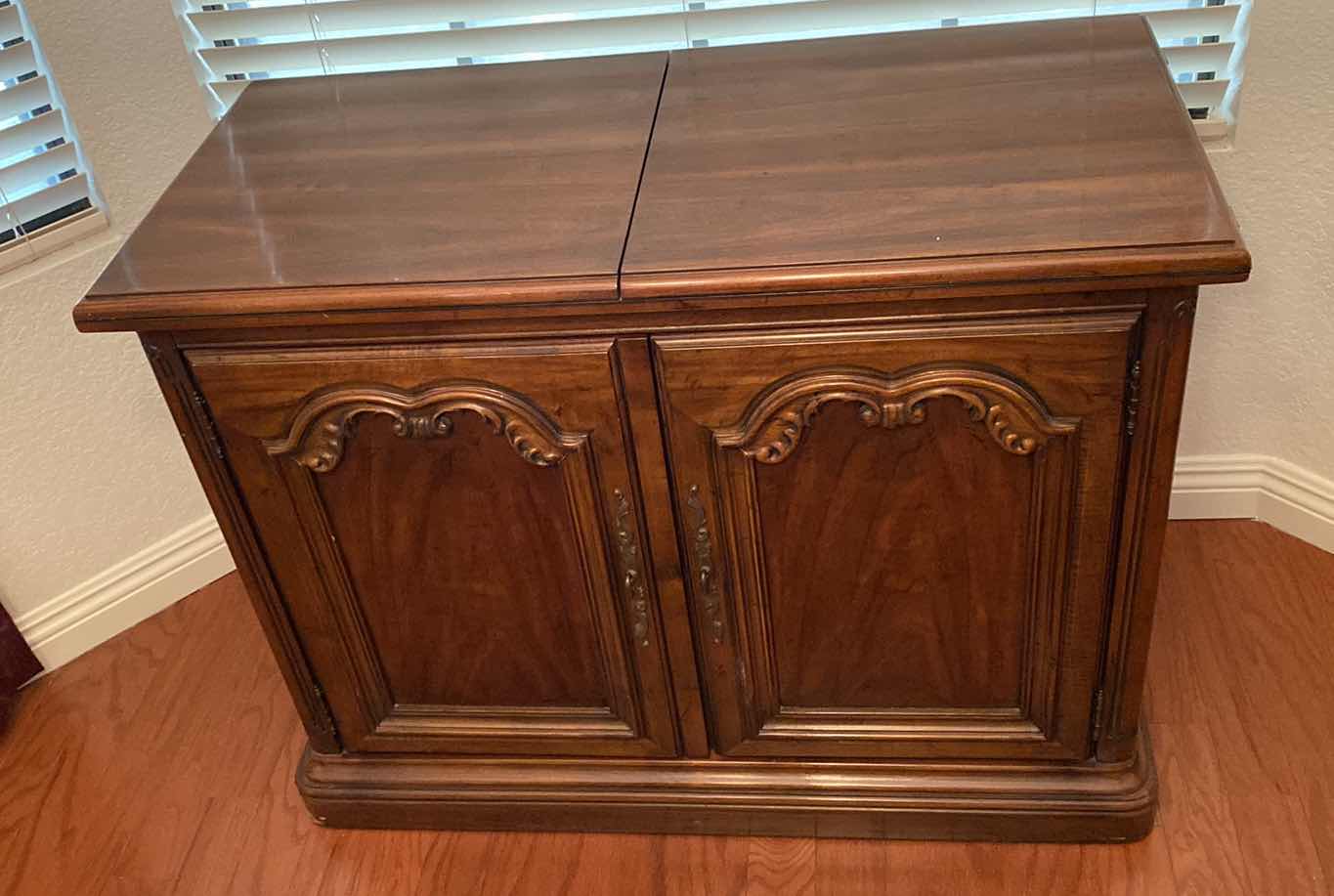 Photo 1 of WOOD BUFFET 39“ x 18“ H 30 1/2” TOP OPENS ( NEEDS NEW HINGES)