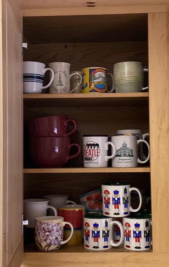 Photo 1 of CONTENTS OF CABINET COFFEE CUPS