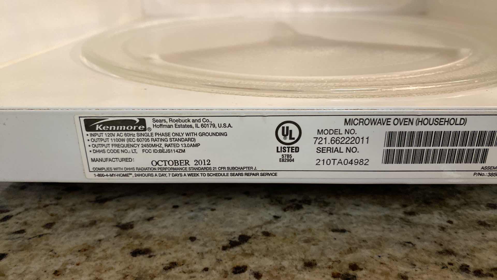 Photo 5 of KENMORE COUNTER MICROWAVE