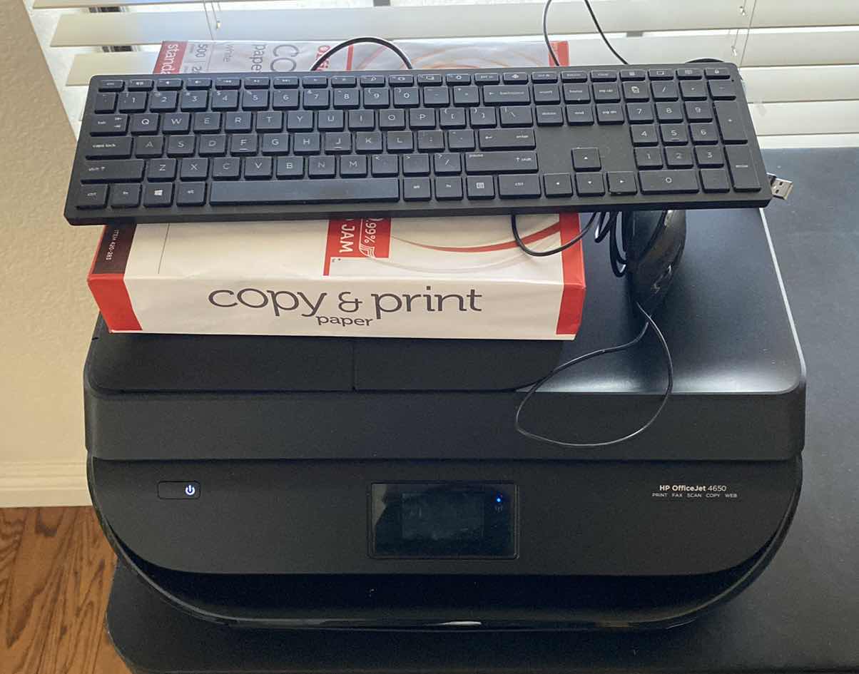 Photo 1 of HP OFFICE JET 4650 WITH PAPER KEYBOARD AND MOUSE