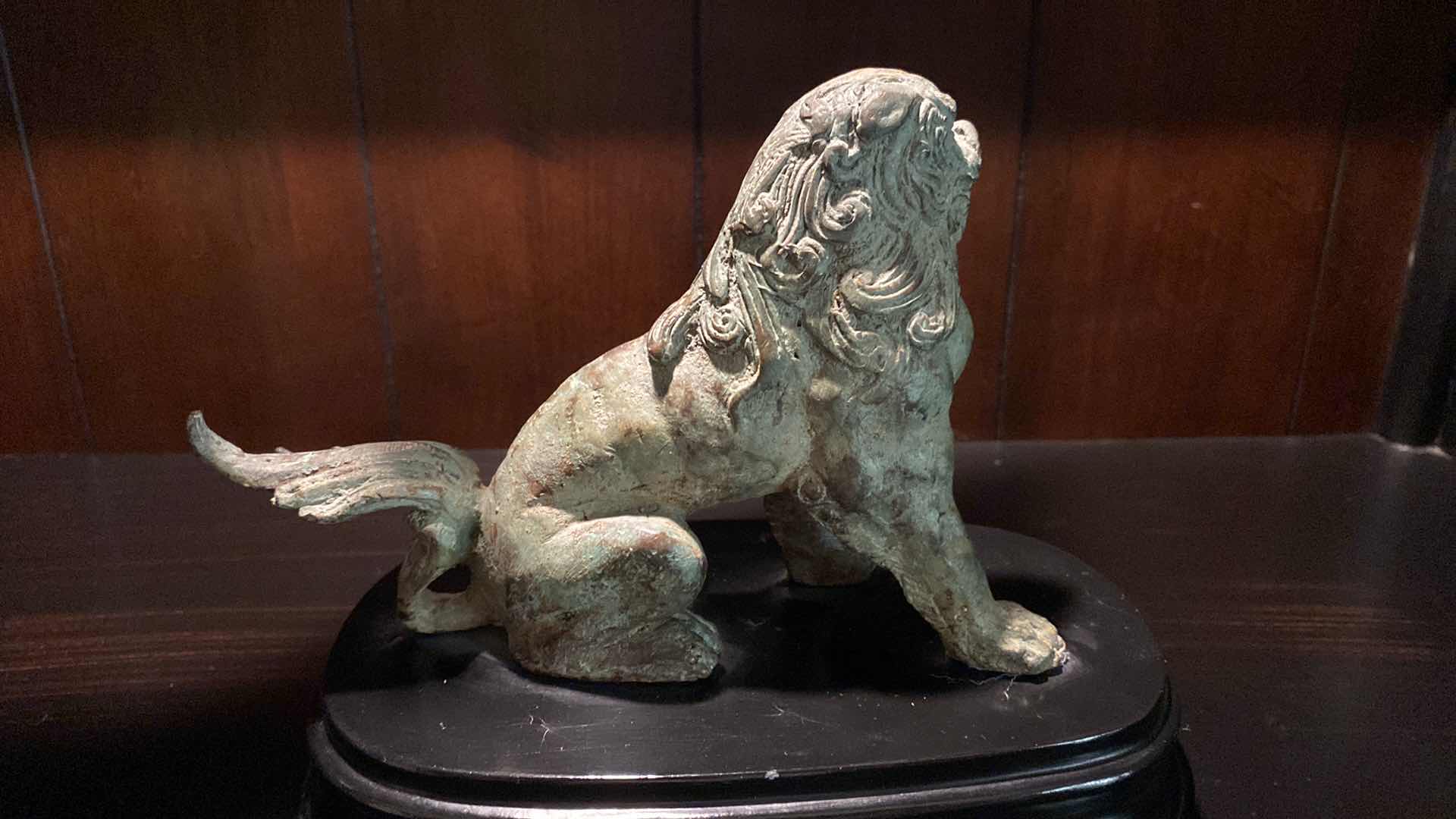Photo 4 of LION STATUE ON STAND 8” x 7” HEAVY